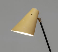 1940s Swedish Grasshopper Giraffe Floor Reading Lamp with Vanilla Shade