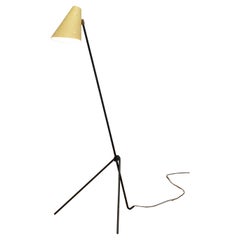 1940s Swedish Grasshopper Giraffe Floor Reading Lamp with Vanilla Shade