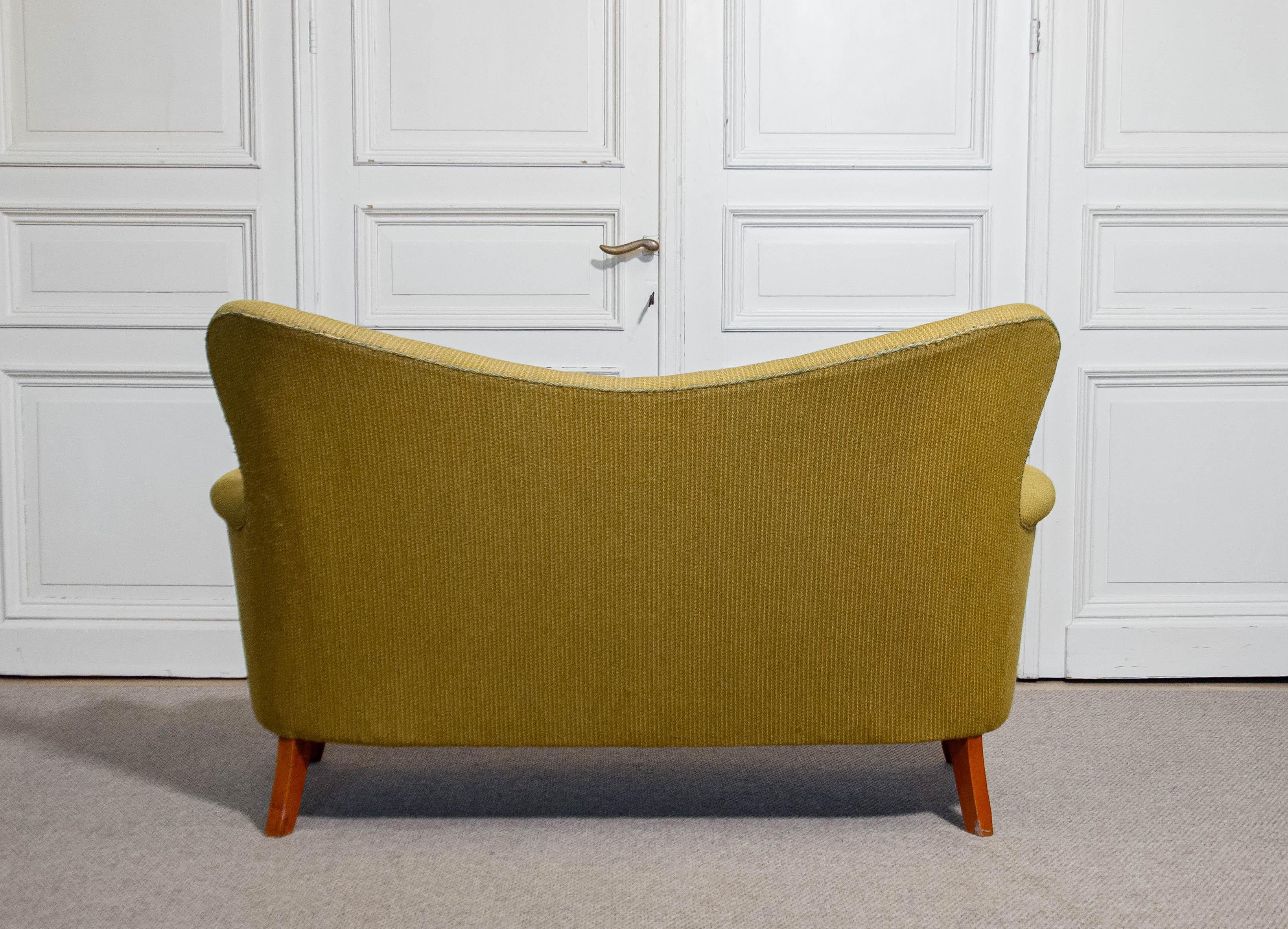 Ensemble de salon suédois des années 1940, canapé et chaise  Attribué à Carl Malmsten en vente 14