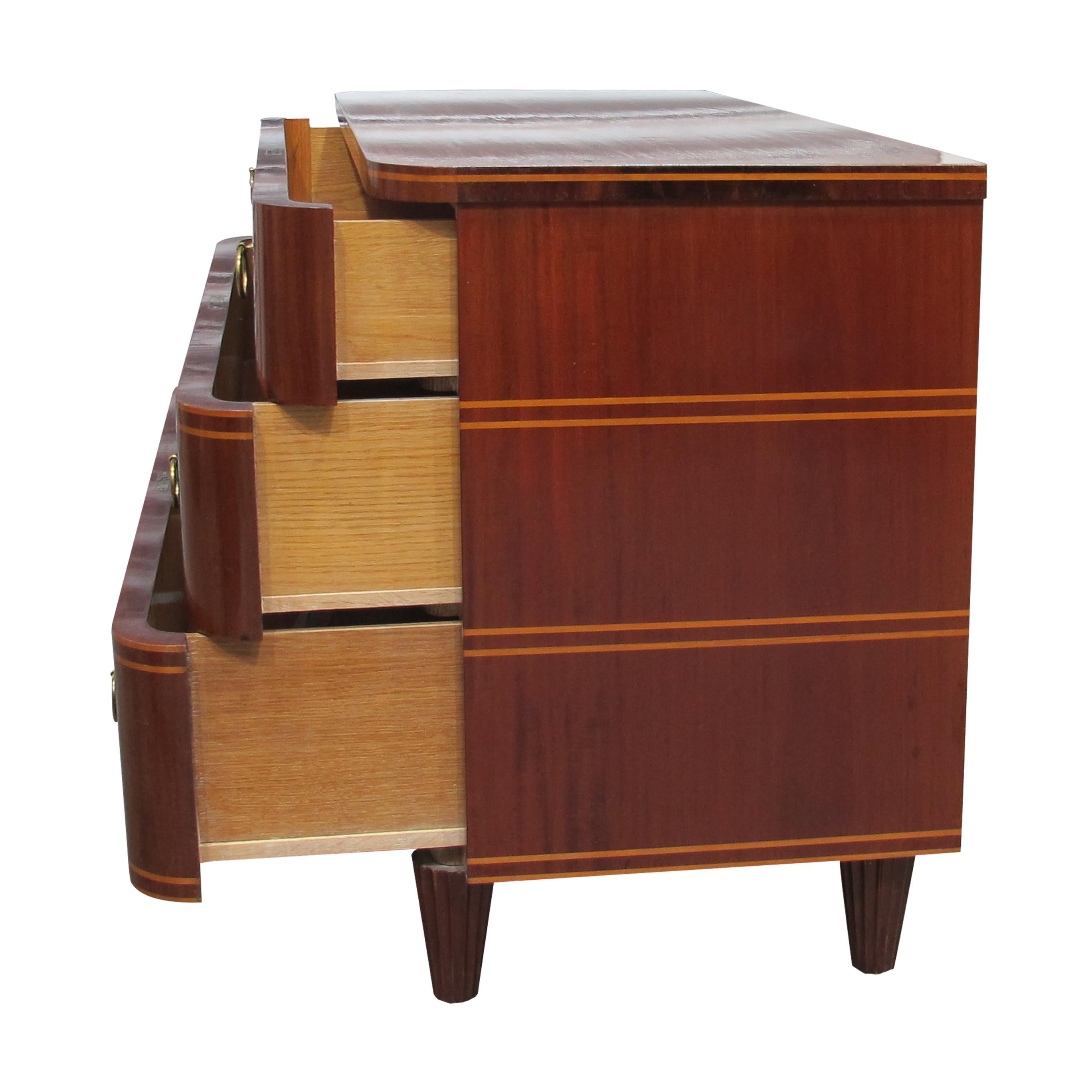 Mid-20th Century 1940s Swedish Mahogany Chest of Drawers by Axel Larsson For Sale