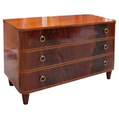 1940s Swedish Mahogany Chest of Drawers by Axel Larsson