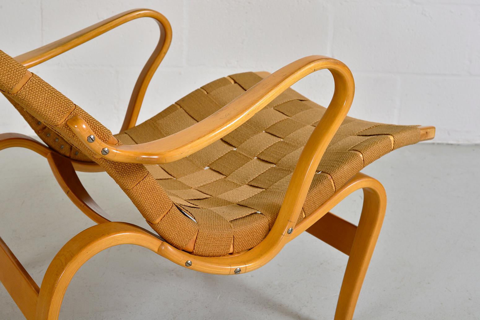 1940s Swedish Midcentury Beech Bruno Mathsson Pernilla Lounge Chair Bentwood 6