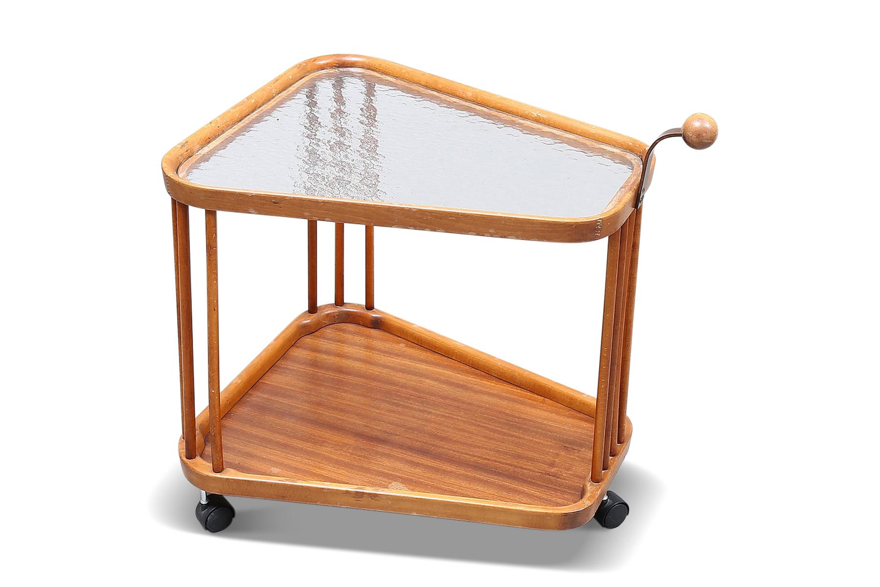 Danish 1940s Swedish Modern Bar Cart in Stained Beech For Sale
