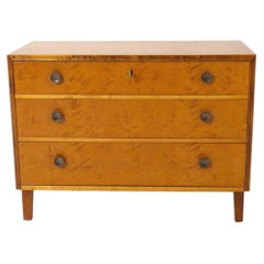 1940s Swedish Modern Birch Wood Chest of Drawers