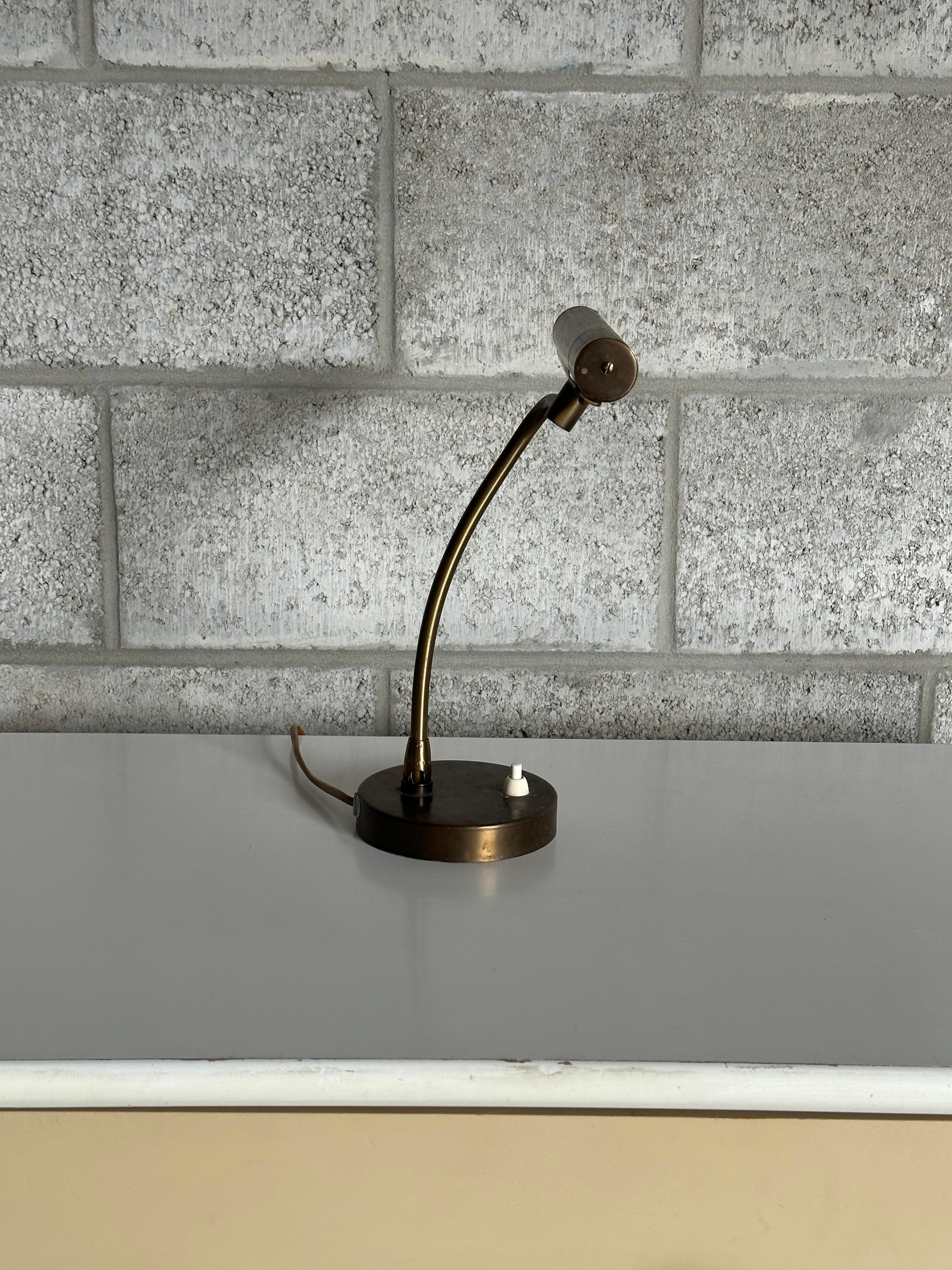 1940s Swedish Modern Brass Desk or Banker/ Table Lamp by Asea In Good Condition For Sale In St.Petersburg, FL