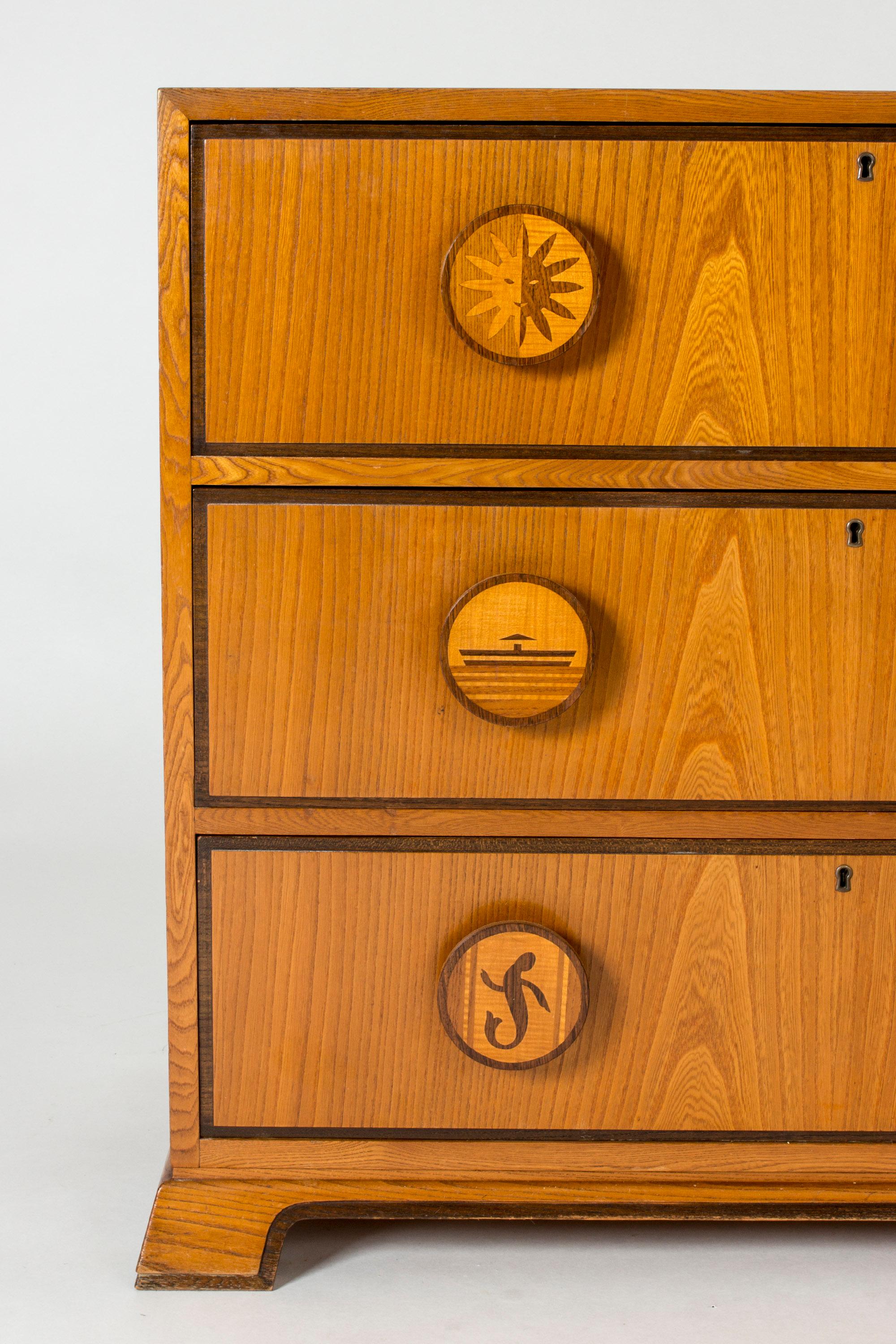 Mahogany 1940s Swedish Modern Chest of Drawers by Otto Schulz for Boet, Sweden