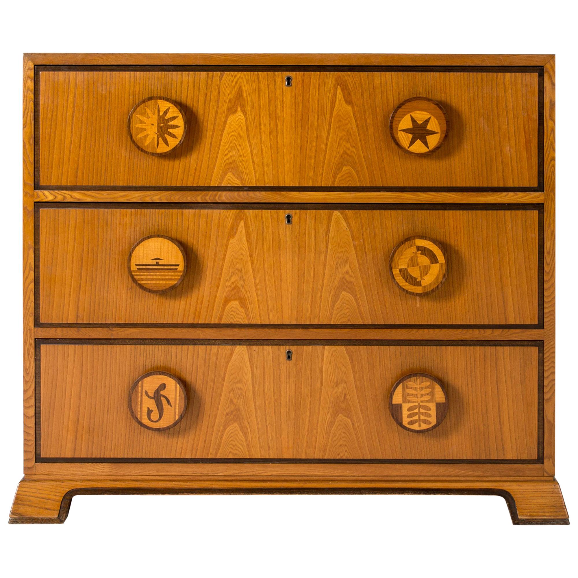 1940s Swedish Modern Chest of Drawers by Otto Schulz for Boet, Sweden