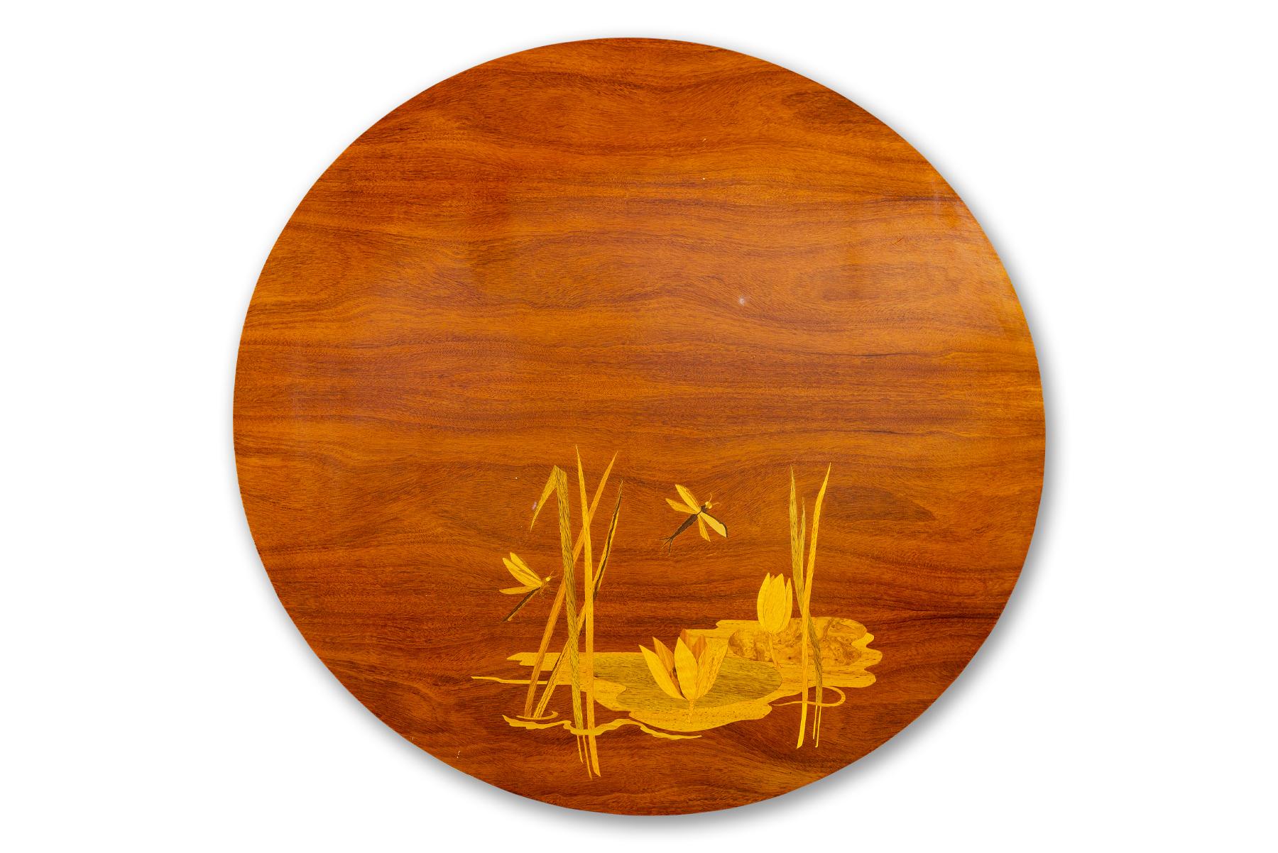 1940s Swedish Modern Coffee Table with Dragonfly Inlay In Good Condition In Berkeley, CA