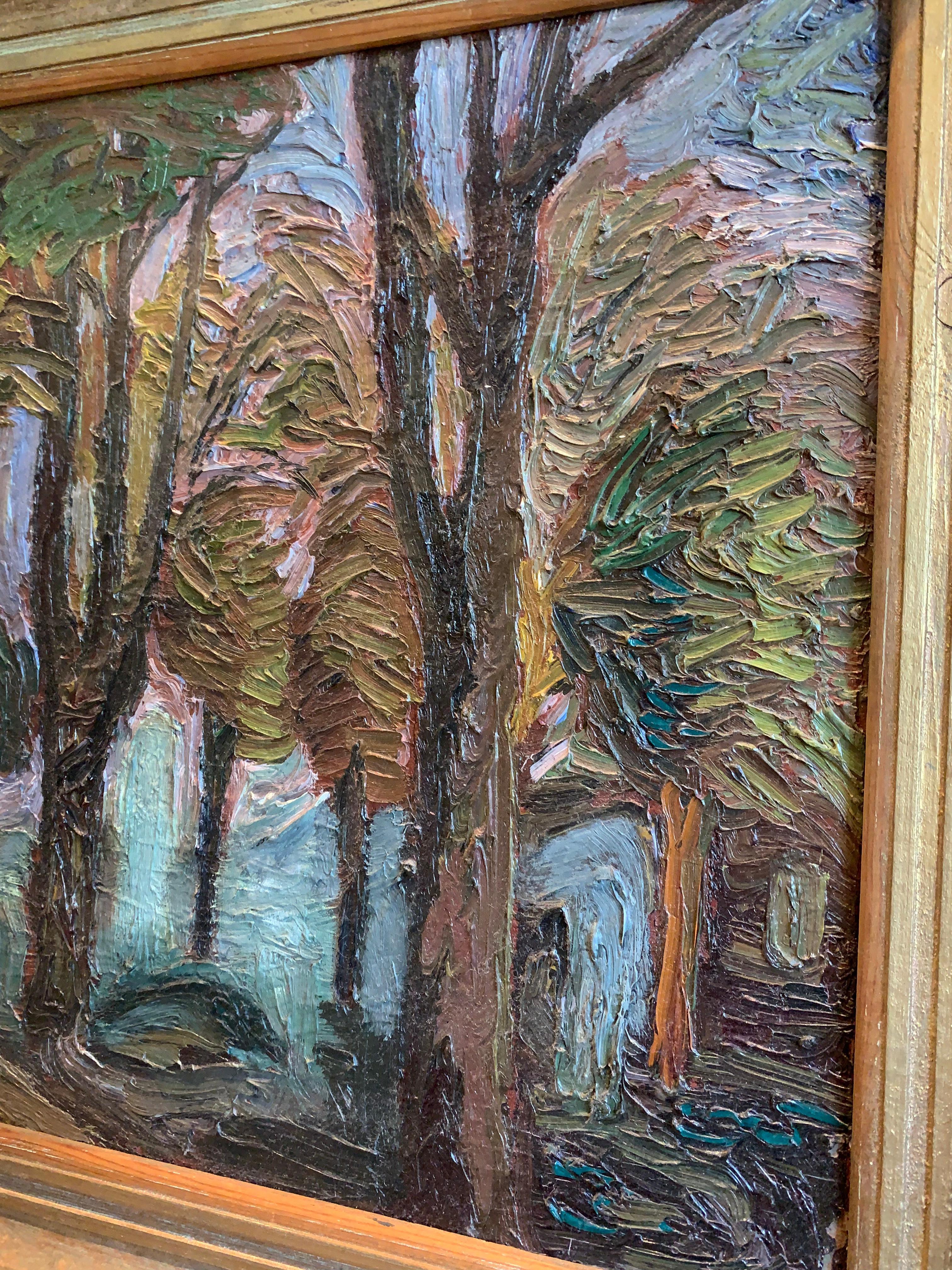 Olio svedese su tavola del 1940 di Gunnar Jonn (1904-1963) In condizioni buone in vendita a London, GB
