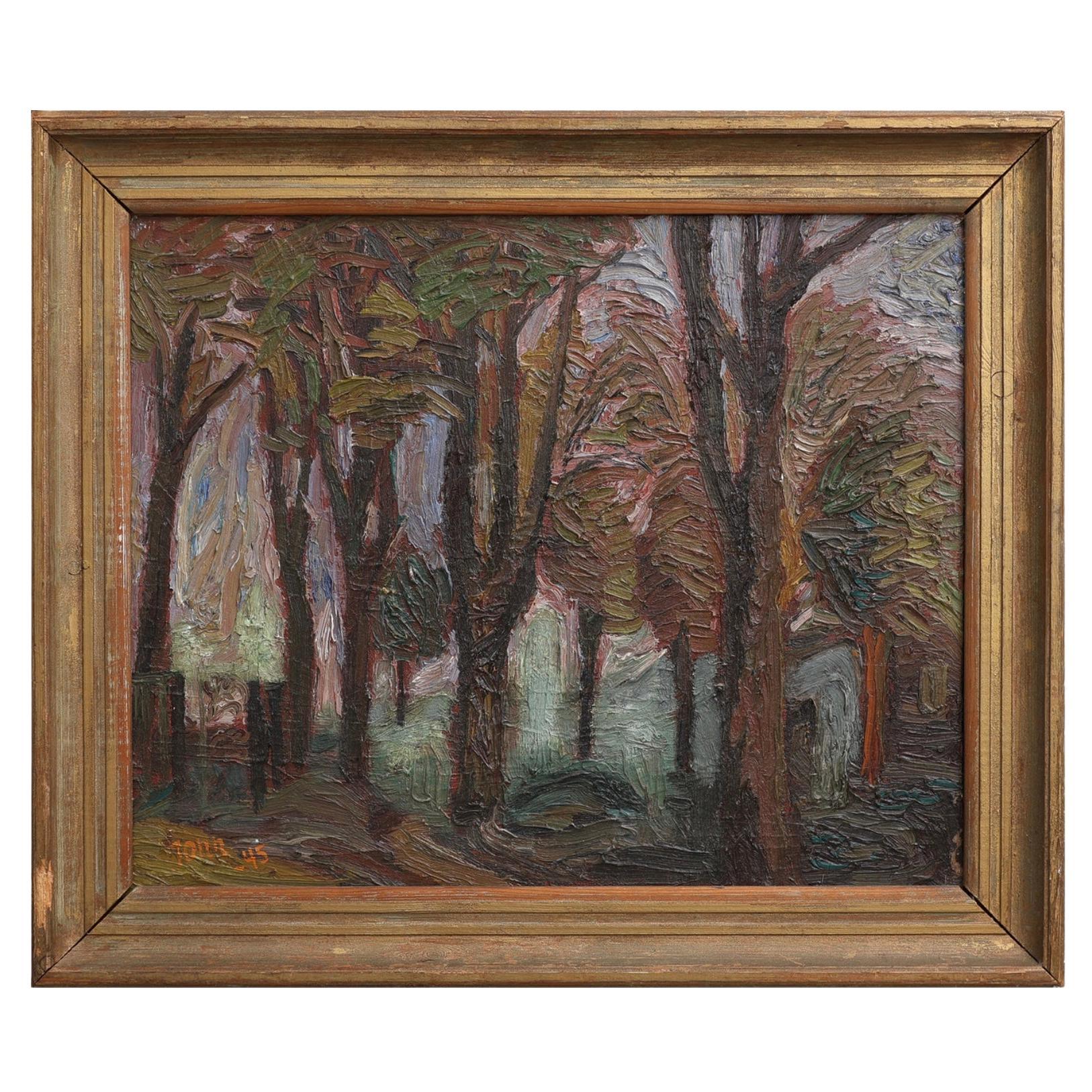 1940s Swedish oil on panel by Gunnar Jonn (1904-1963)