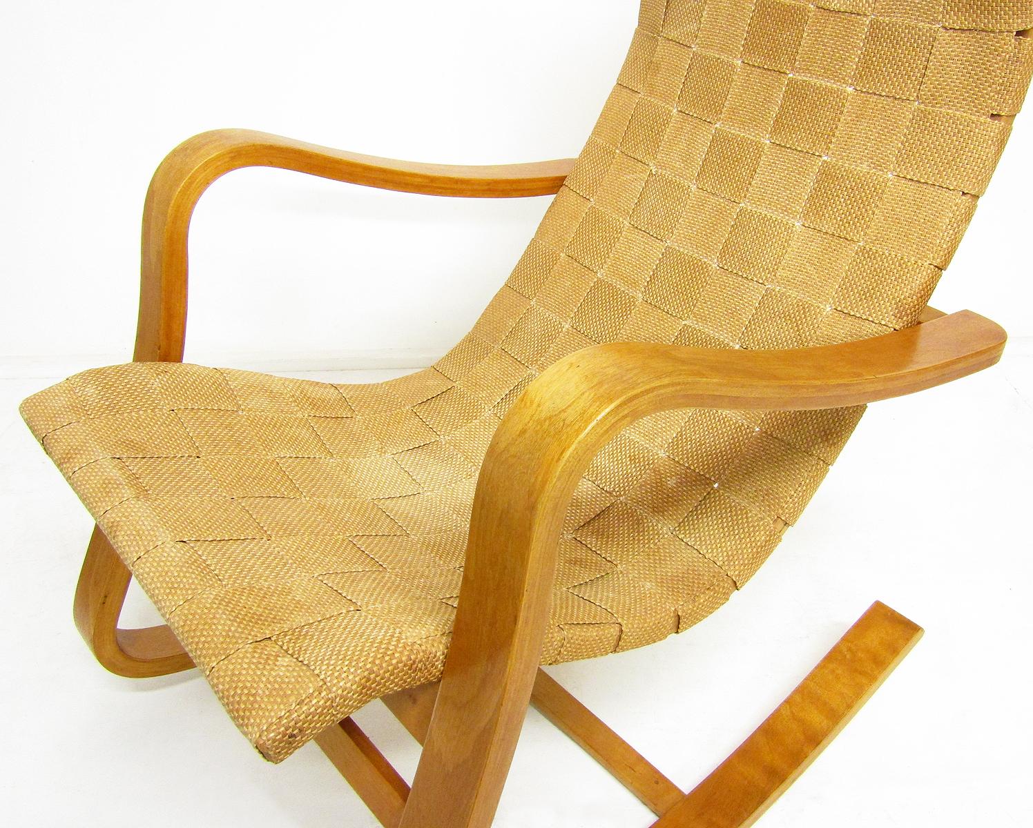 1940s Swedish Rocking Chair by Gustaf Axel Berg In Good Condition For Sale In Shepperton, Surrey