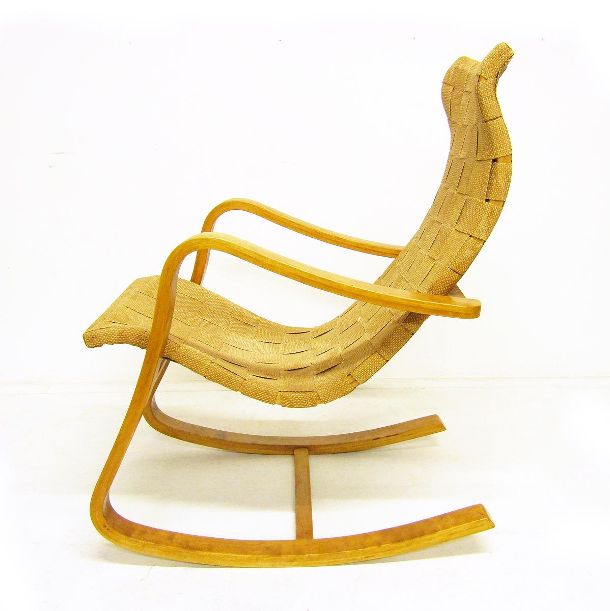 20th Century 1940s Swedish Rocking Chair by Gustaf Axel Berg For Sale