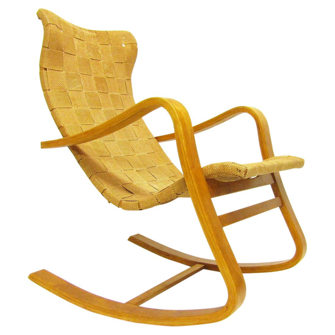 1940s Swedish Rocking Chair by Gustaf Axel Berg For Sale