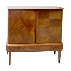 1940s Swedish Tall Linen/Bar Cabinet by Ferdinand Lundquist