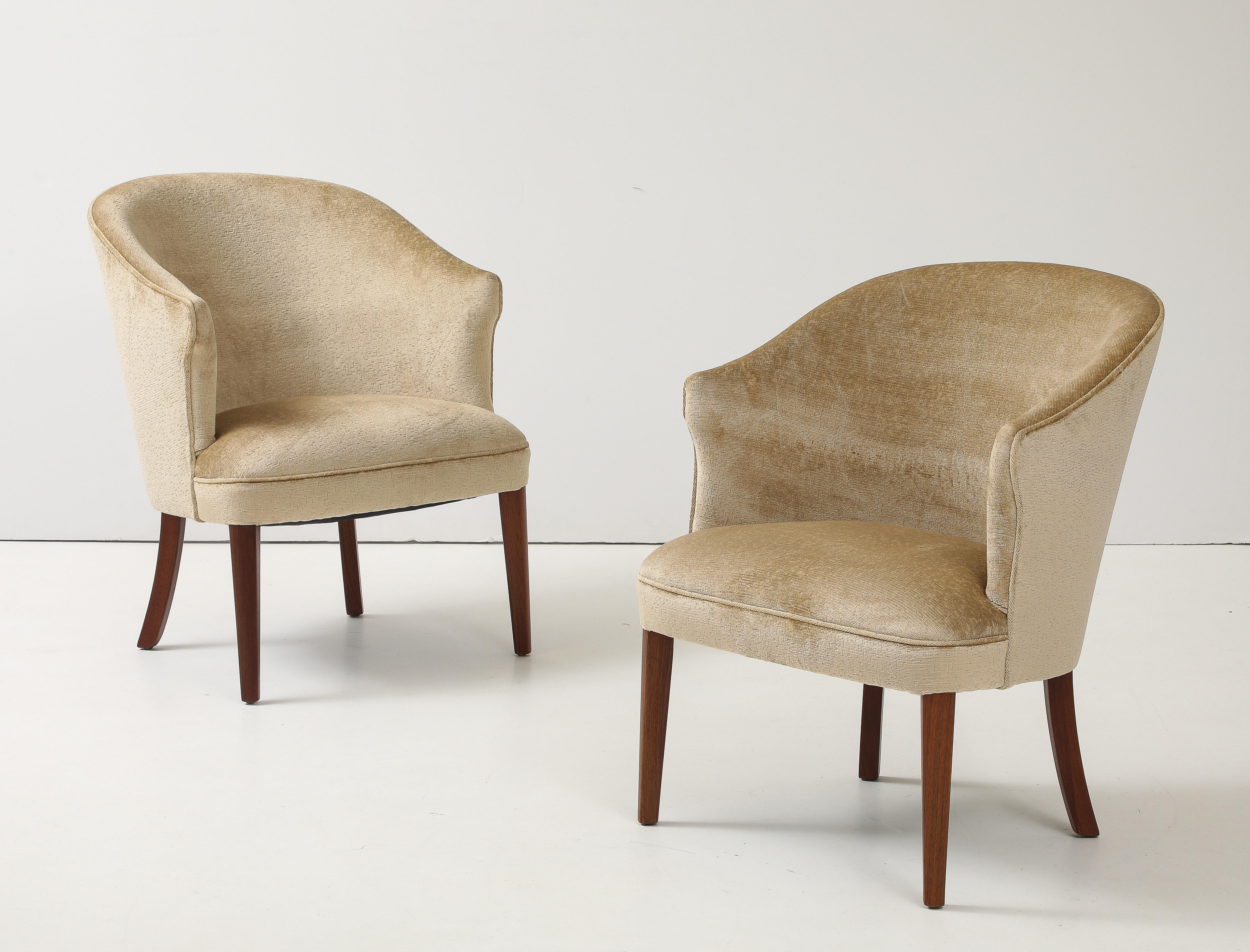 1940's Swedish Walnut Lounge Chairs For Sale 4