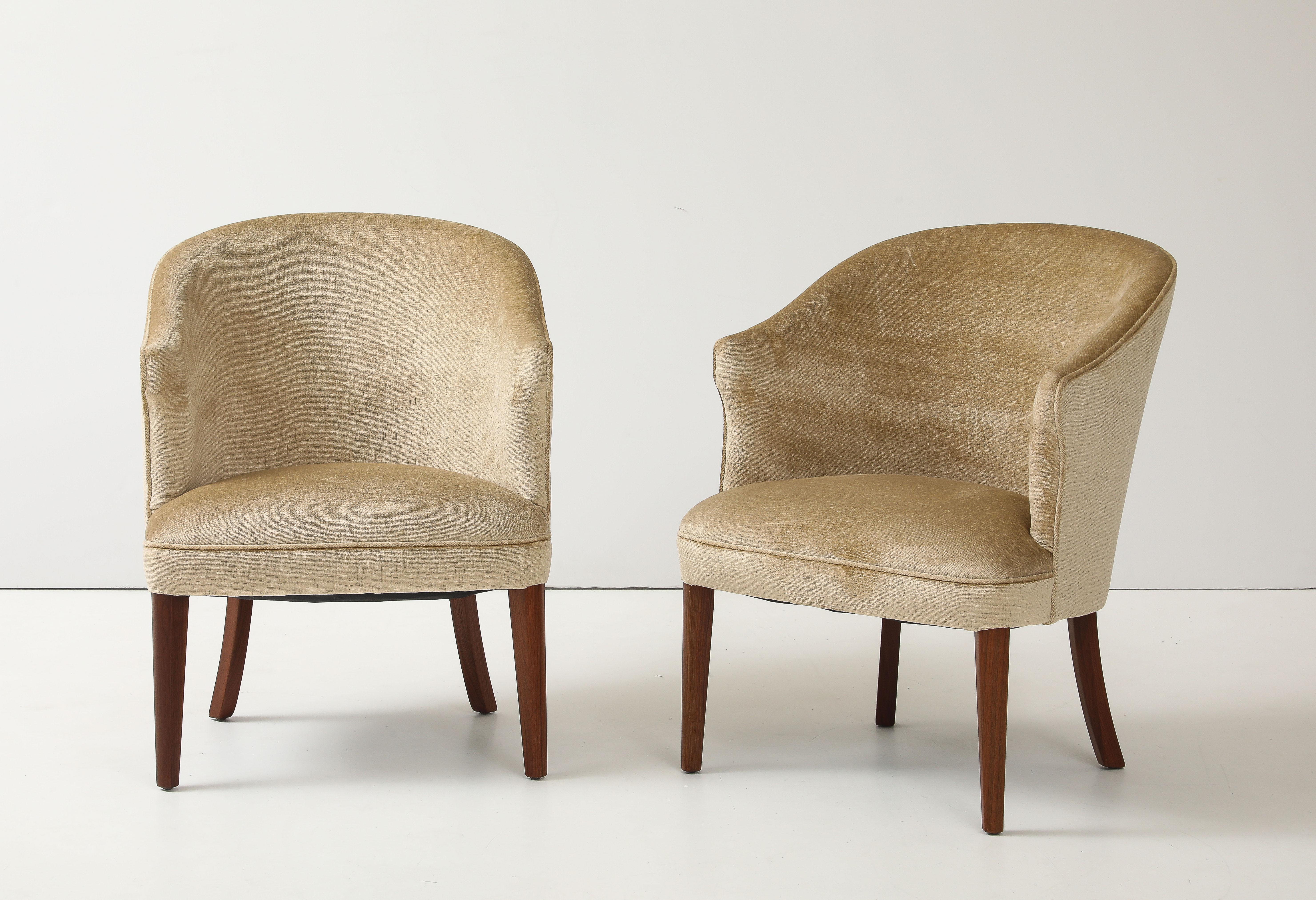 Mid-Century Modern 1940's Swedish Walnut Lounge Chairs For Sale