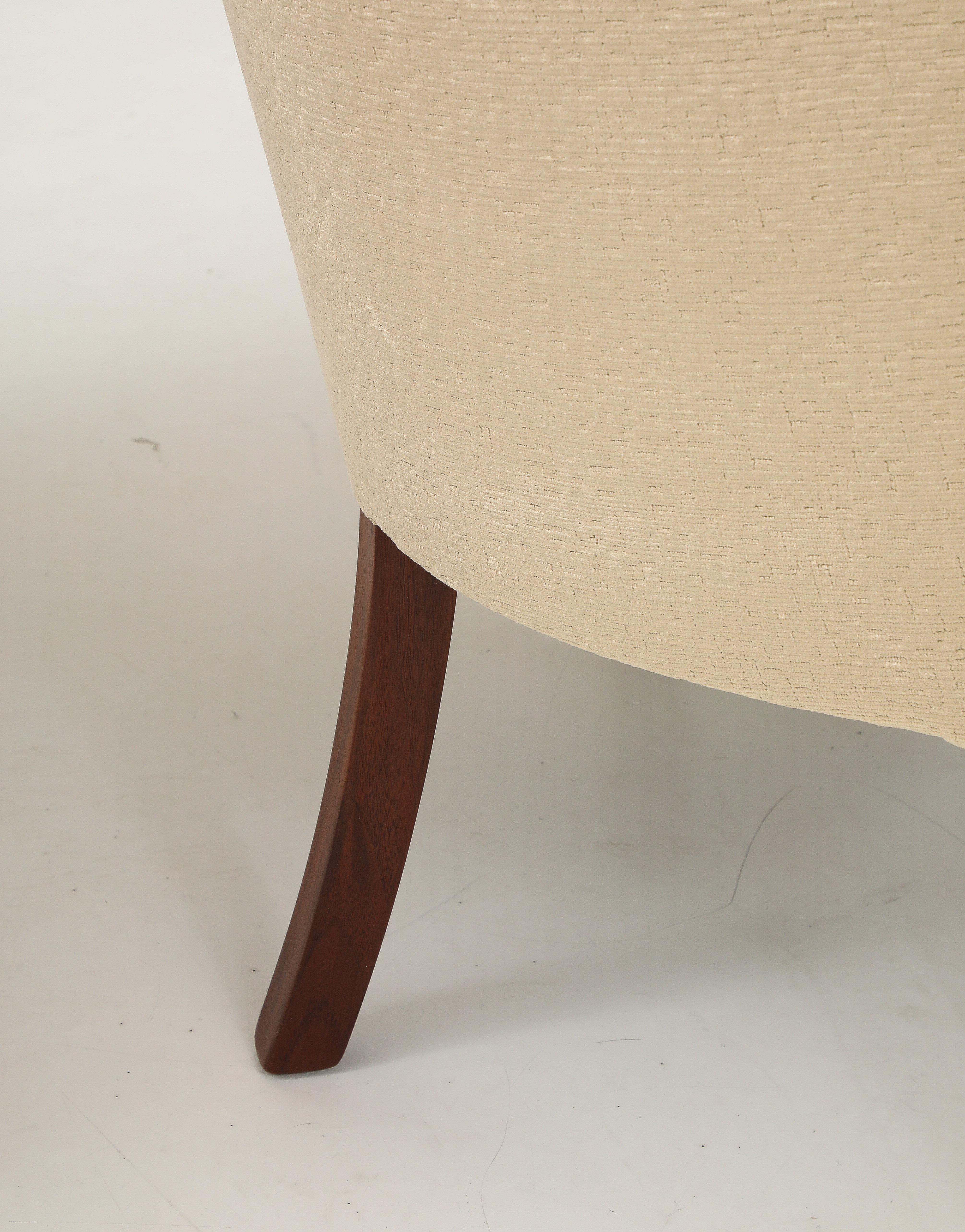 Fabric 1940's Swedish Walnut Lounge Chairs For Sale