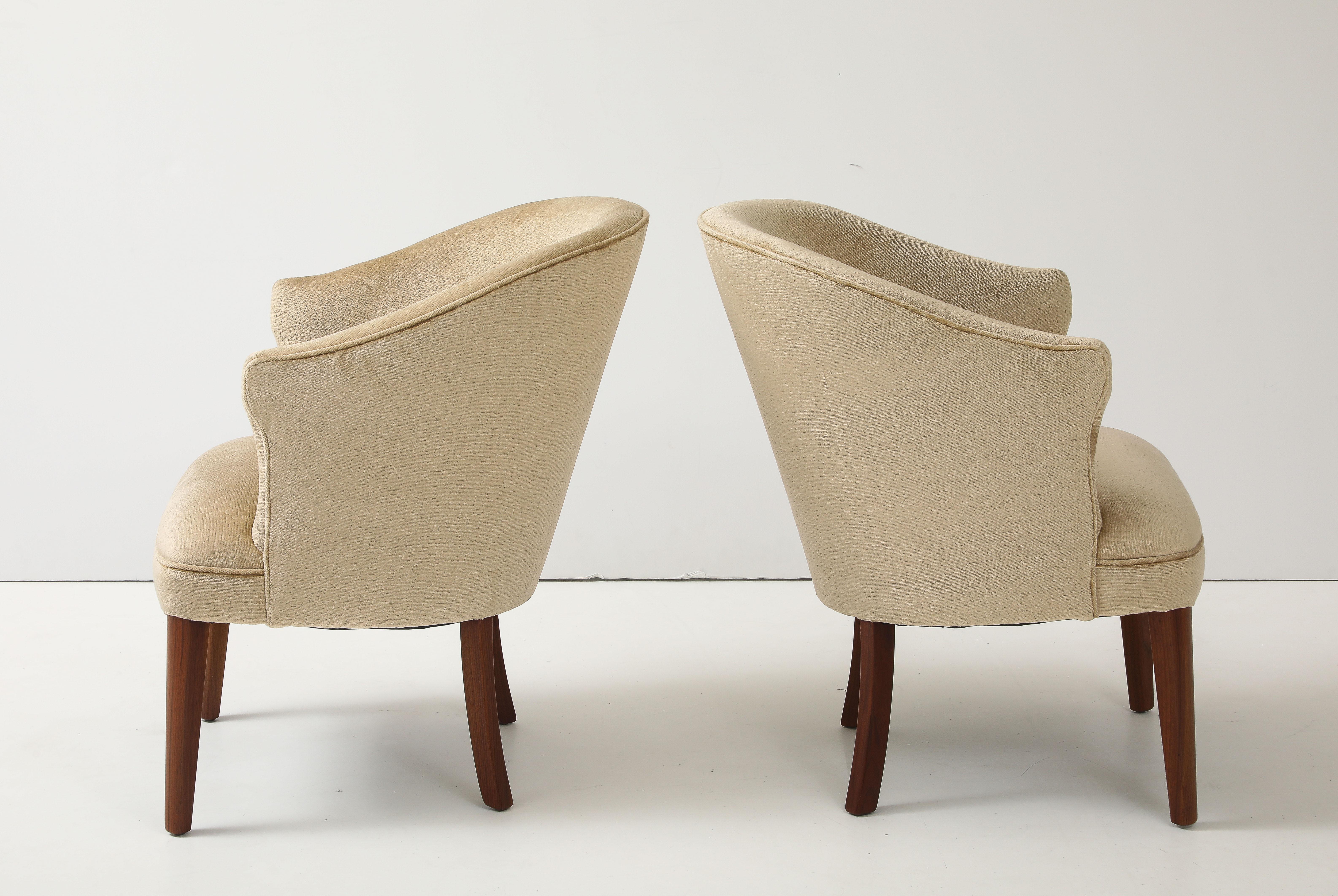 1940's Swedish Walnut Lounge Chairs For Sale 1