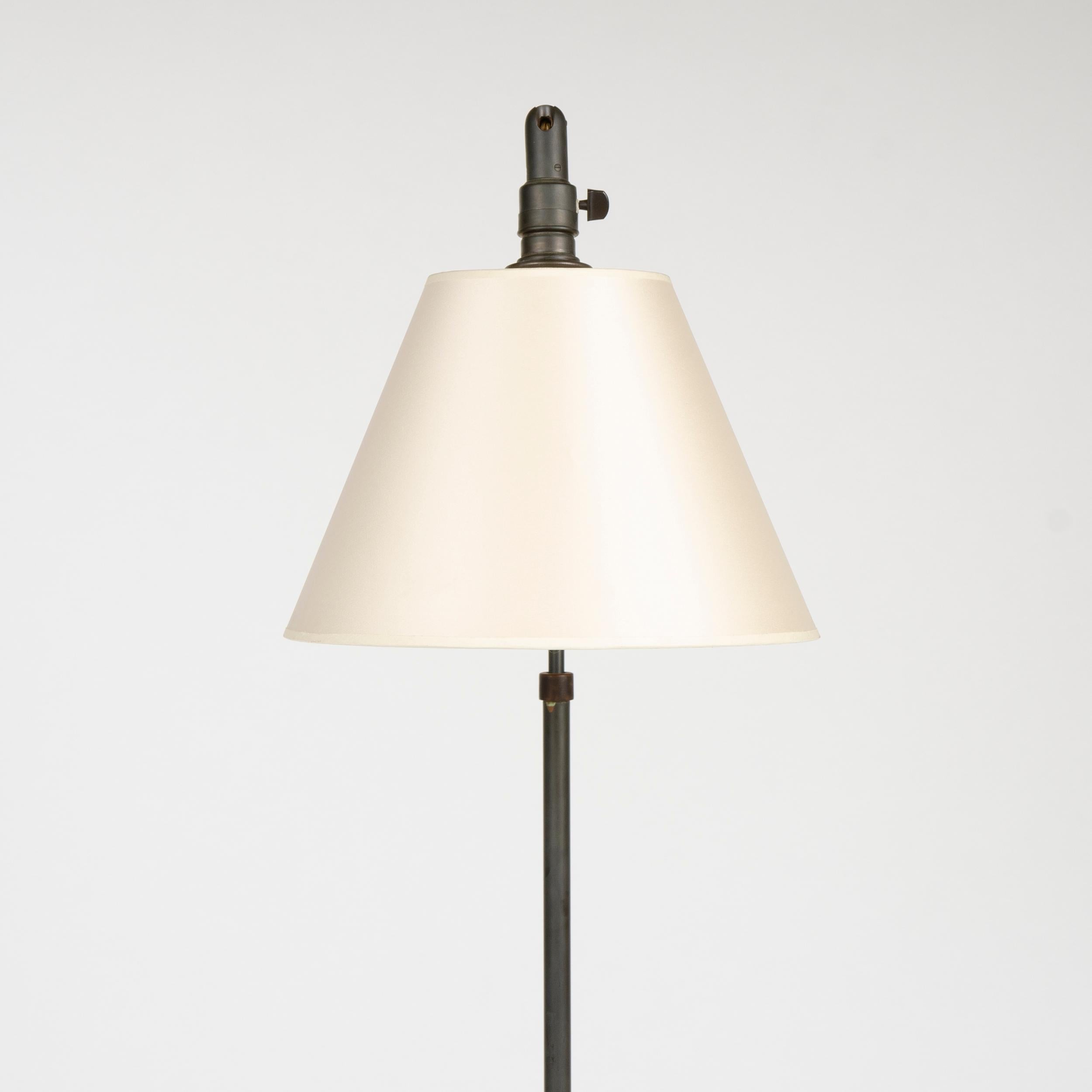 Scandinavian Modern 1940s Swiss Telescoping Brass Floor Lamp by Sigfried Giedion for B.A.G. Turgi