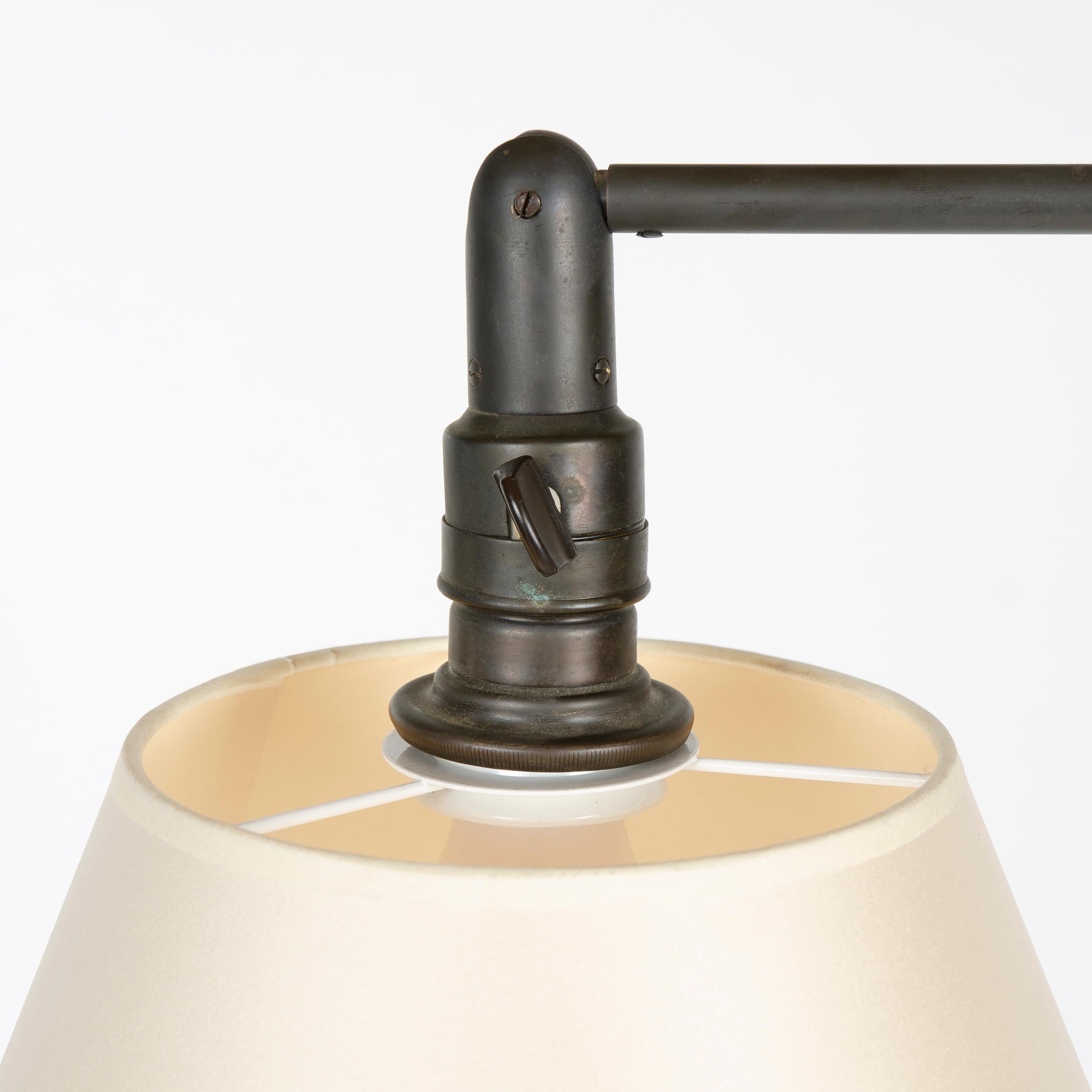 Danish 1940s Swiss Telescoping Brass Floor Lamp by Sigfried Giedion for B.A.G. Turgi