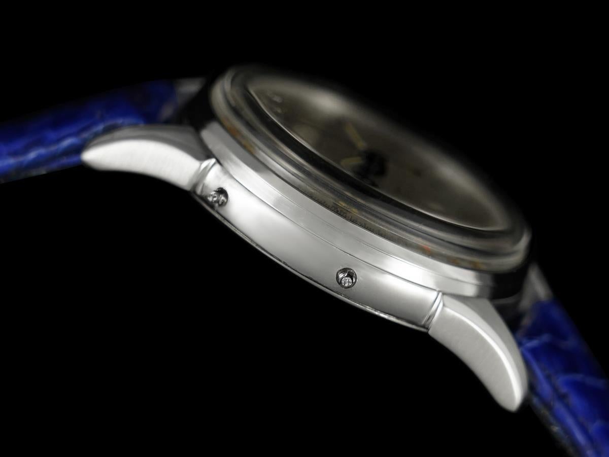 Reloj suizo vintage de 1940 con triple calendario y fases lunares Valjoux 90 - SS en venta 1