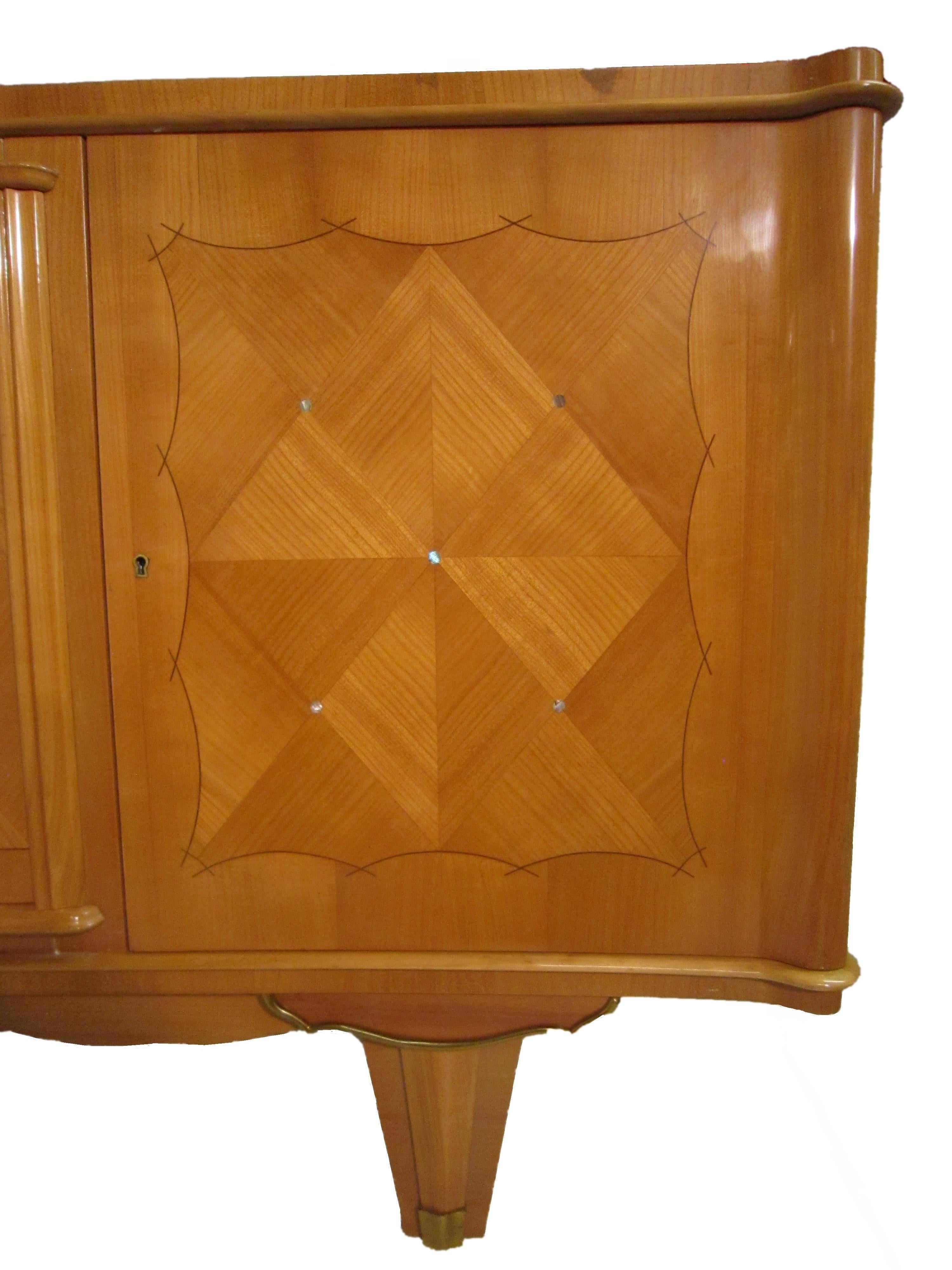 1940s Sycamore Credenza in Parquetry Inlay, Attributed to Andre Arbus 4