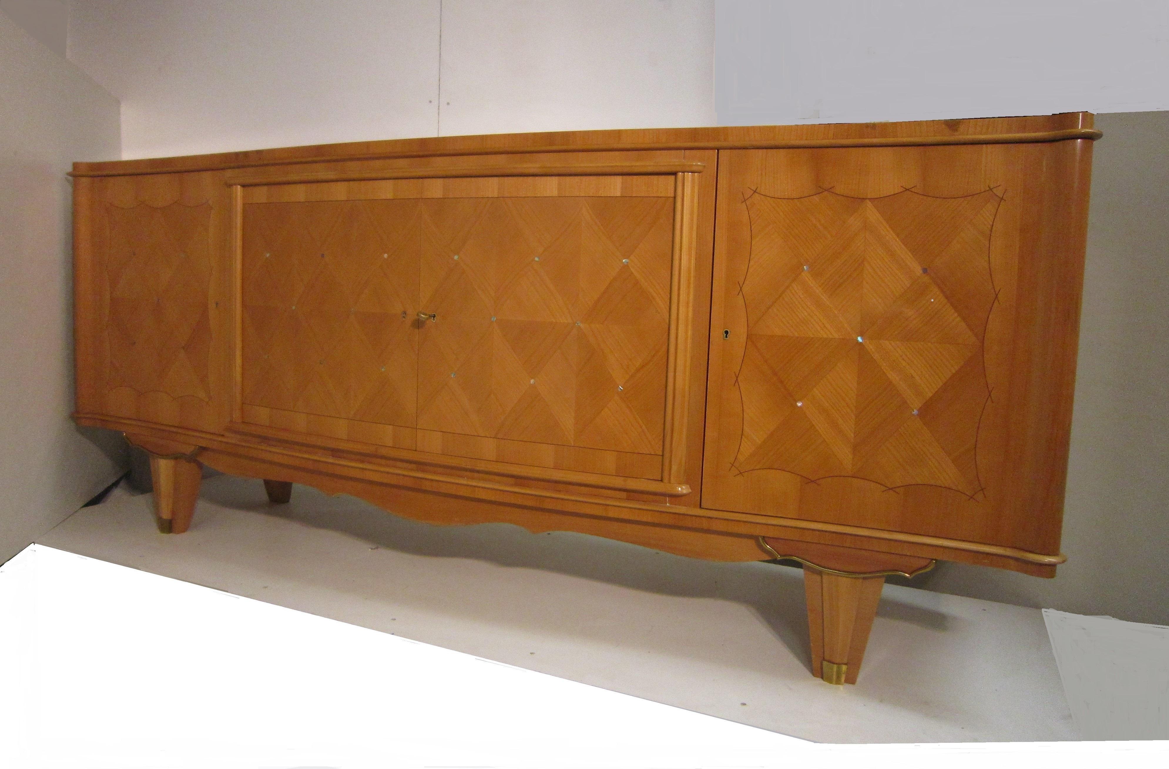 1940s Sycamore Credenza in Parquetry Inlay, Attributed to Andre Arbus 11