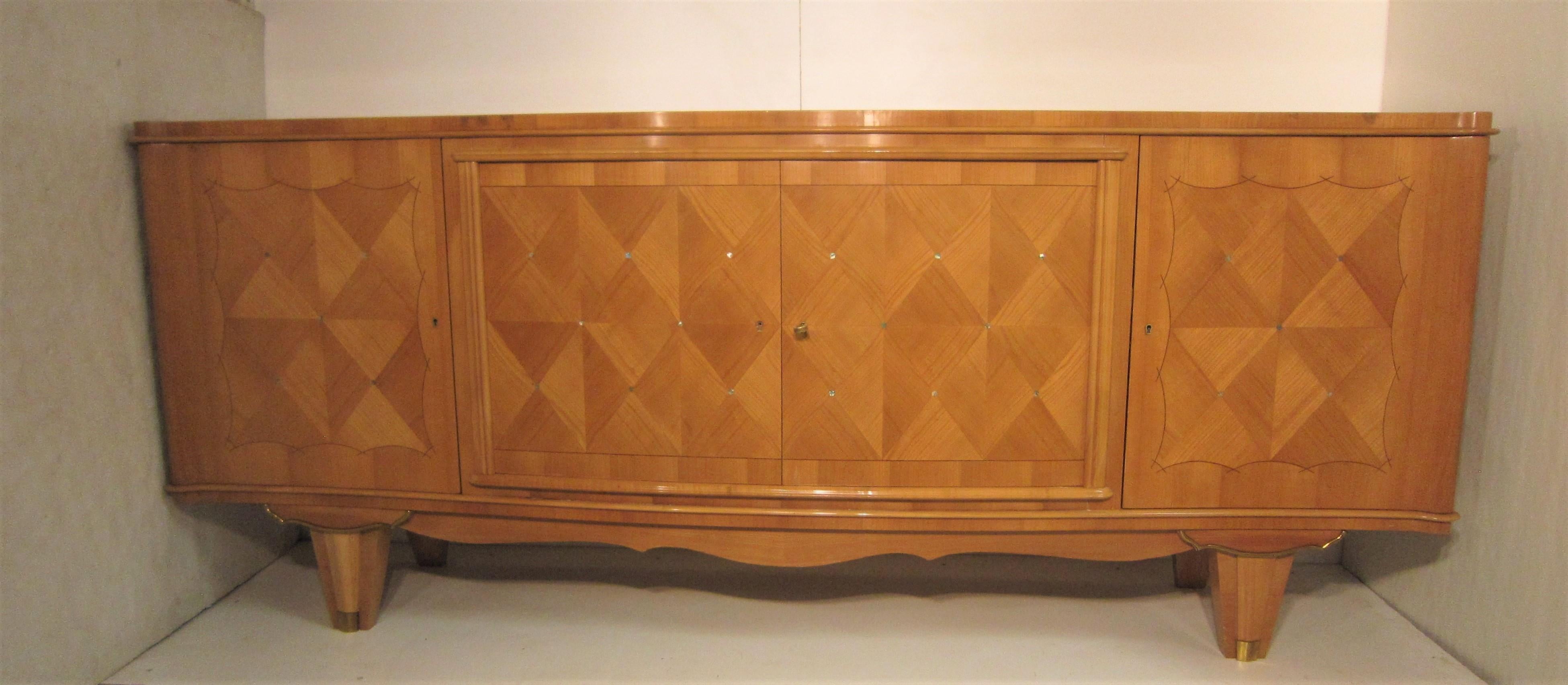 1940s Sycamore Credenza in Parquetry Inlay, Attributed to Andre Arbus 12