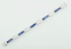 1940's Synthetic Sapphire and Diamond Bracelet 7.00 Carats-Sapphire 1.10 TDW