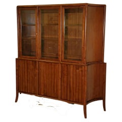 1940s T. H. Robsjohn-Gibbings 2 Part Credenza and Glass Top Cabinet