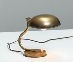 1940s Table / Desk Lamp with Adjustable Shade in Brass by ASEA