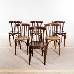 Sedie da pranzo bistro con schienale alto di classe degli anni '40 - Set di sei