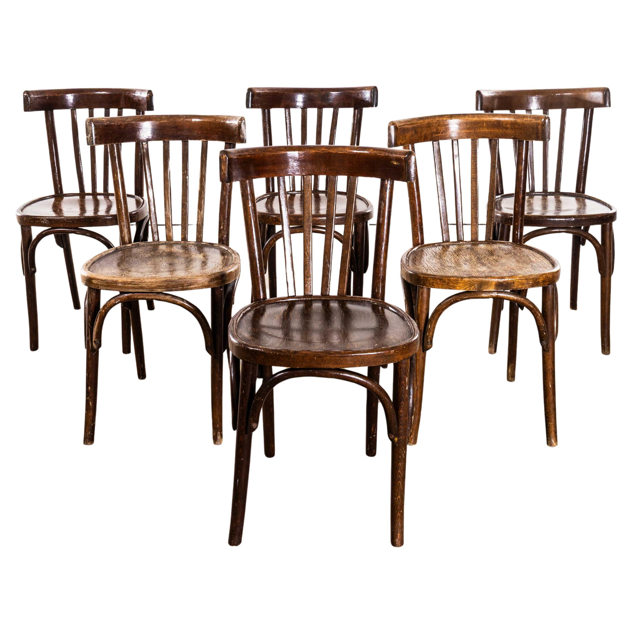 1940
s Tall Back Class Bistro Bentwood Dining Chairs - Set Of Six
