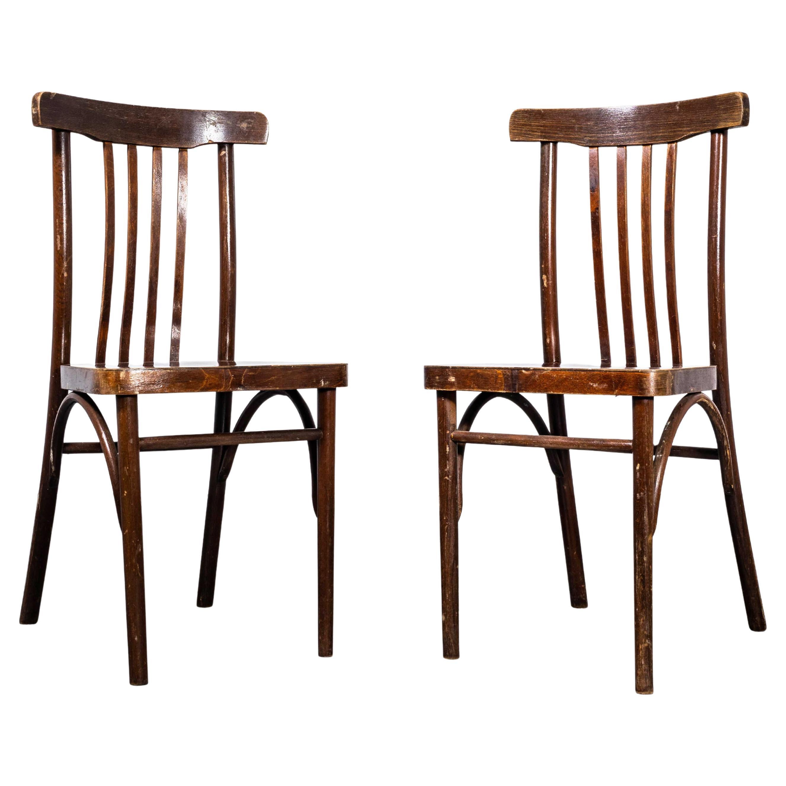 1940's Tall Back Debrecen Bentwood Dining Chairs - Pair