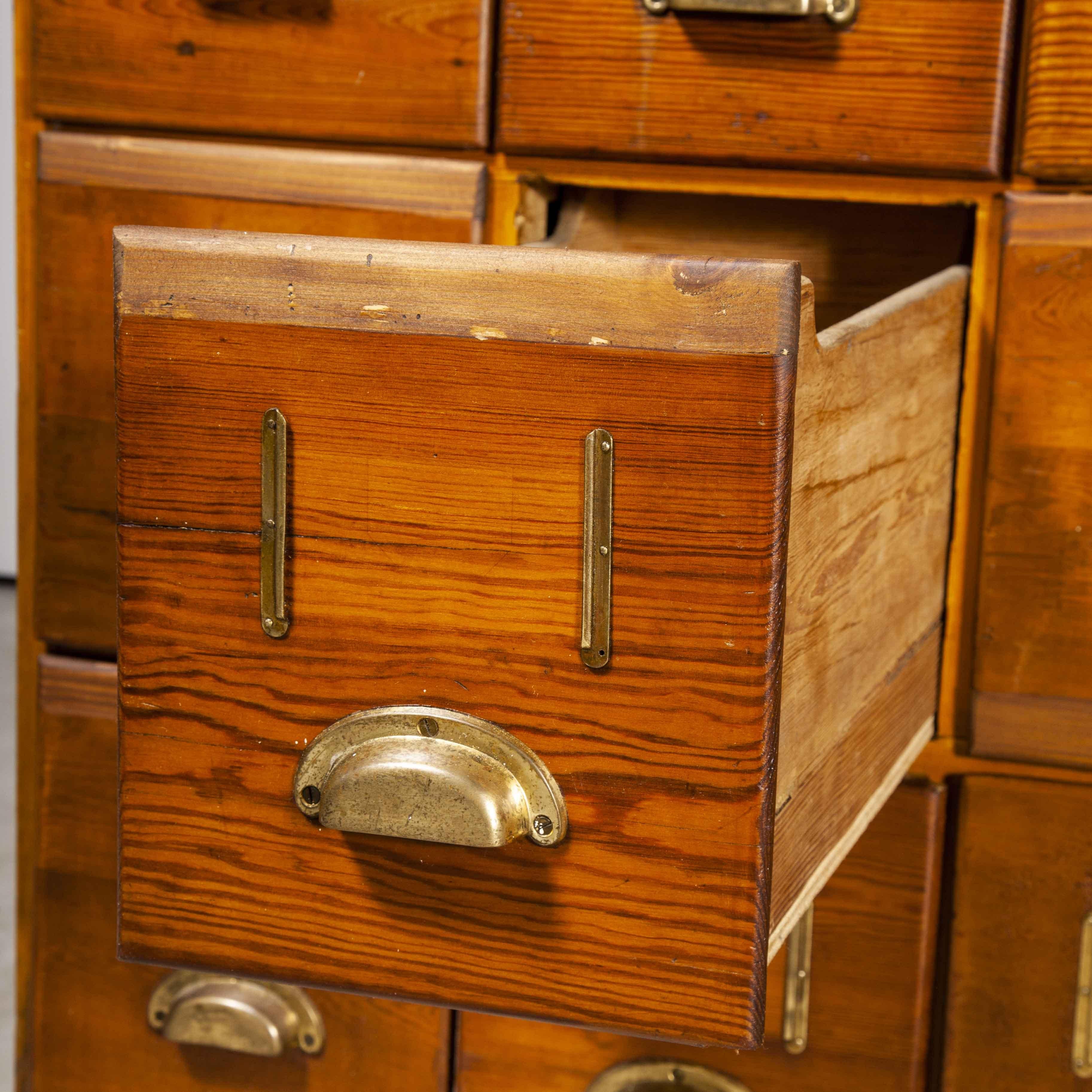 Mid-20th Century 1940’s Tall Chest of Drawers, Bank of Drawers, Twenty Eight Drawers For Sale