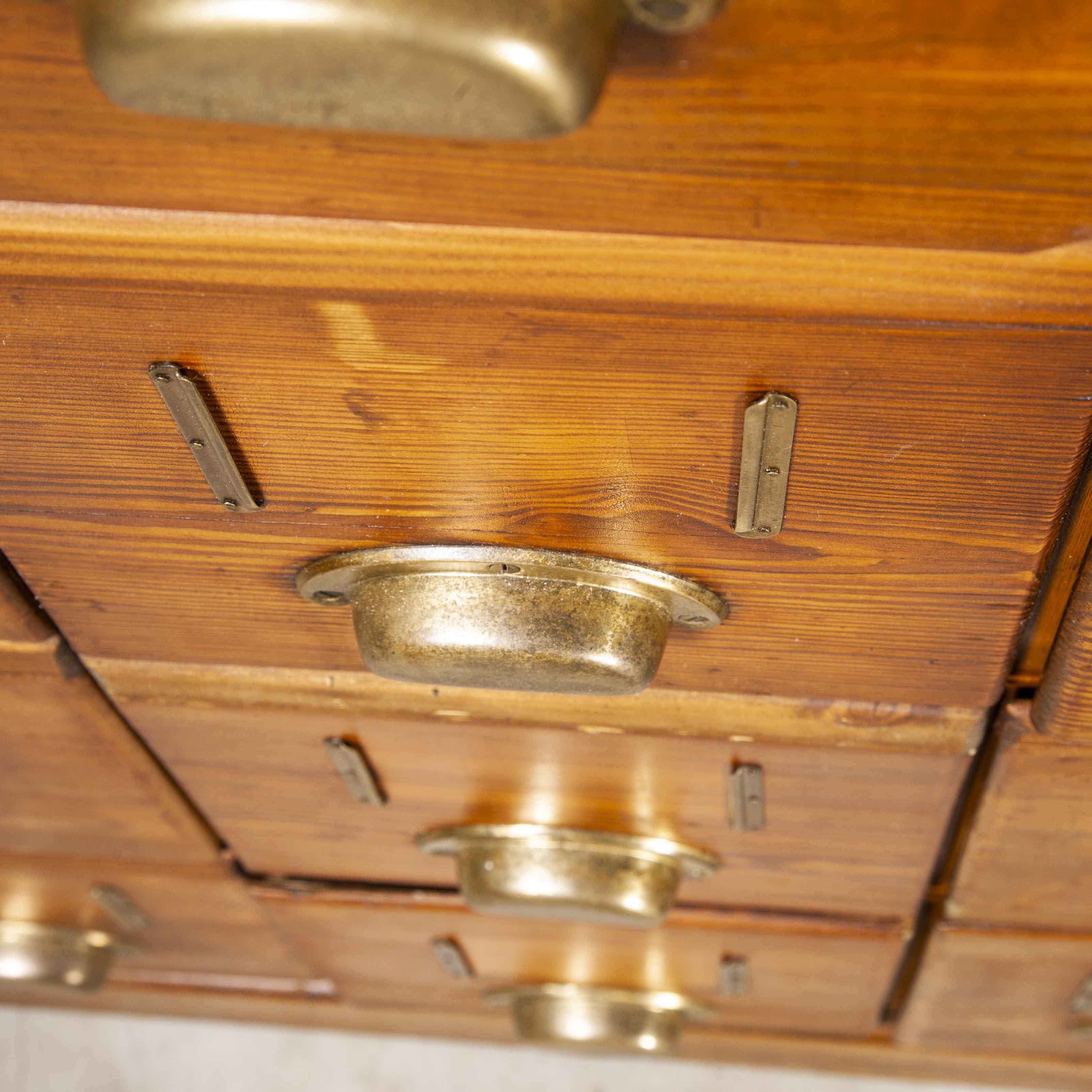 Pine 1940’s Tall Chest of Drawers, Bank of Drawers, Twenty Eight Drawers For Sale