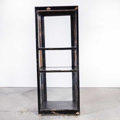 1940's Tall Ebonised French Museum Display Cabinet