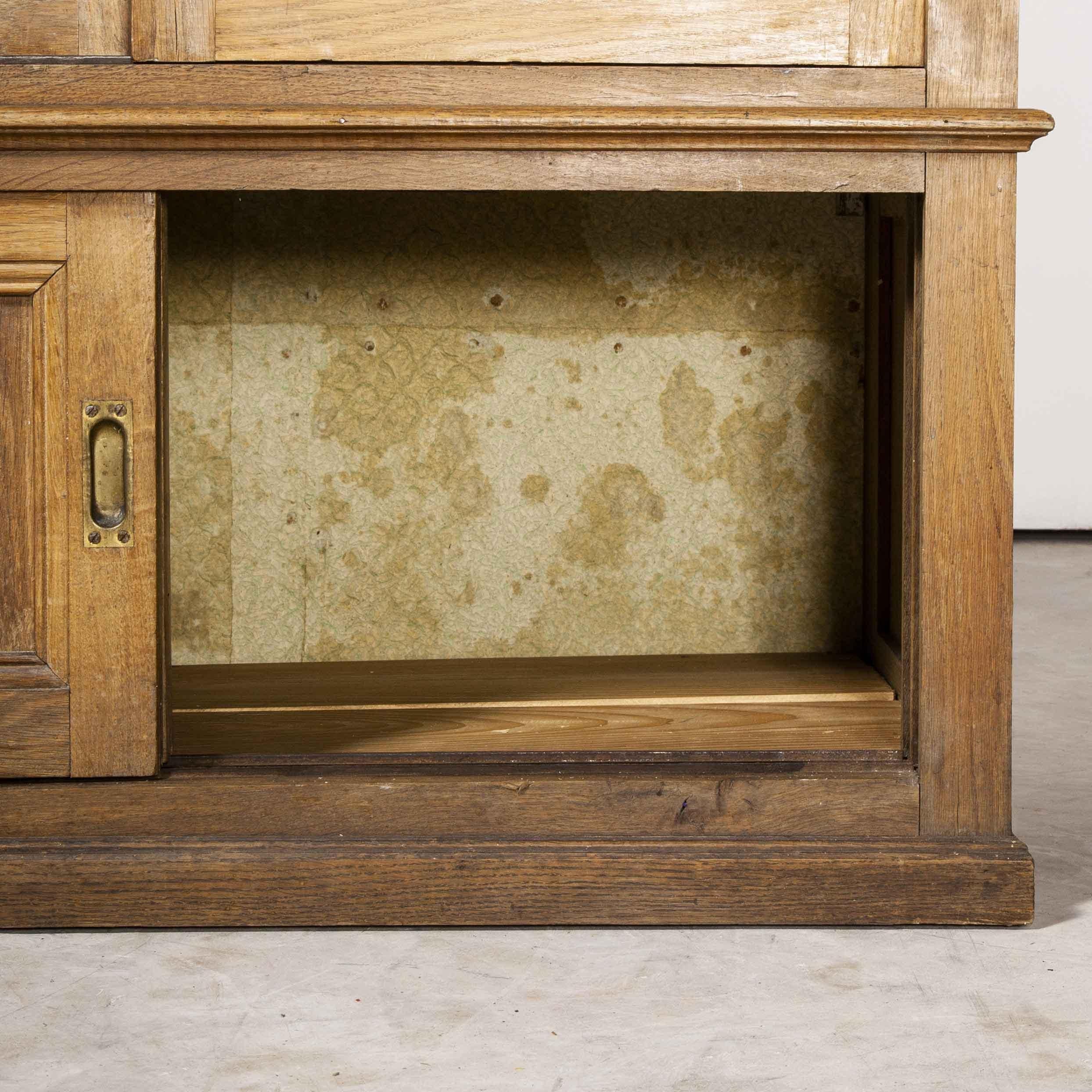 1940's Tall French Oak Glass Fronted Cabinet '1098' 2