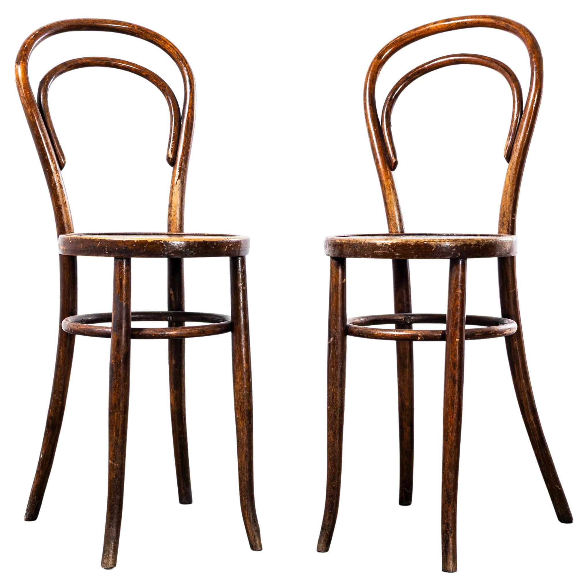 Sedie da pranzo in bengala alte e sottili degli anni '40 - Coppia