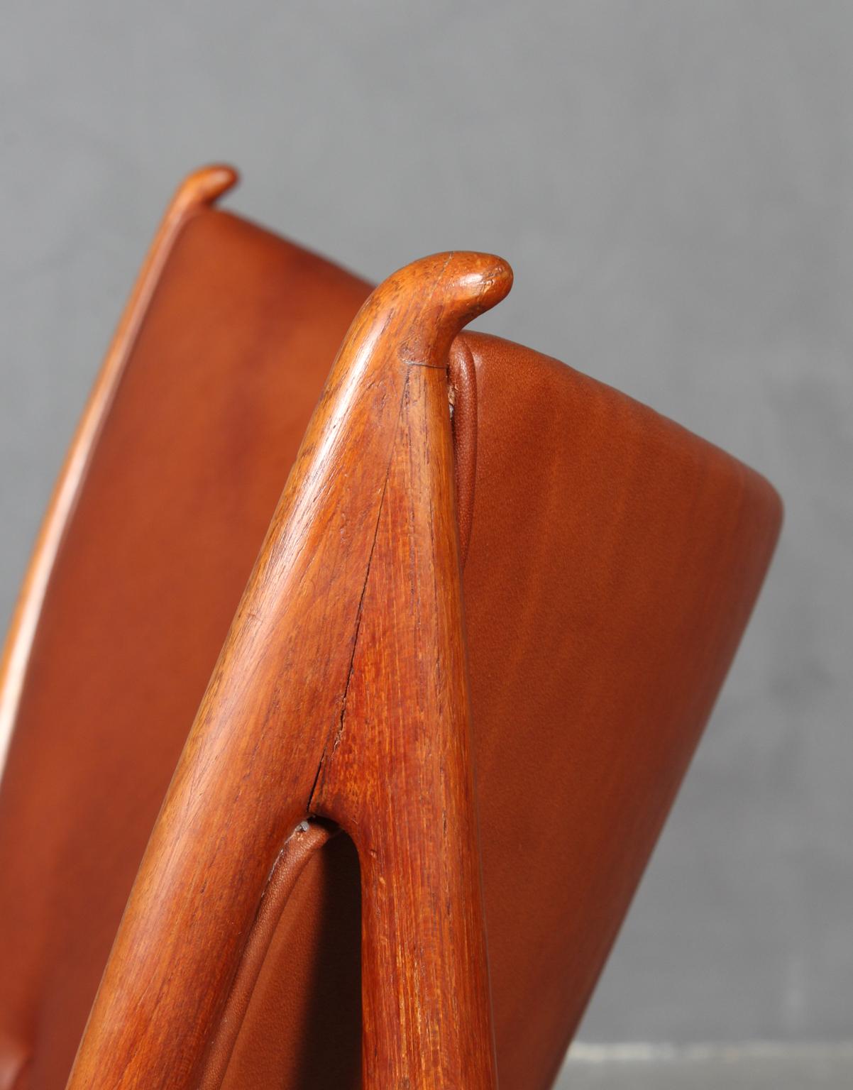 1950s Teak and Tan Leather Chieftain's Chair by Finn Juhl 3