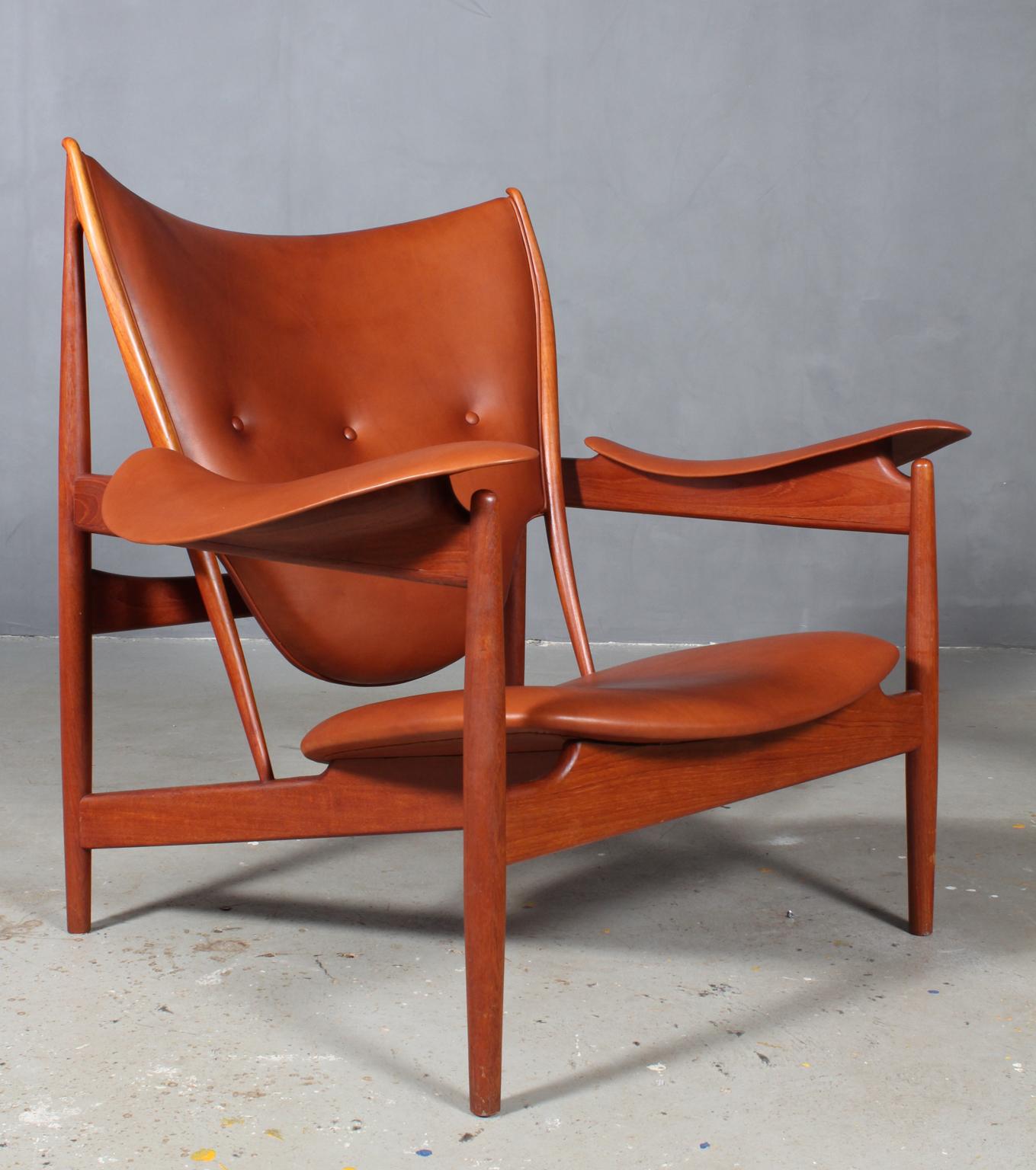 1950s Teak and Tan Leather Chieftain's Chair by Finn Juhl 13