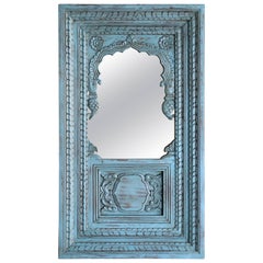 1940s Teak Wood Window from a Farm House Is Used in Making This Ornate Mirror