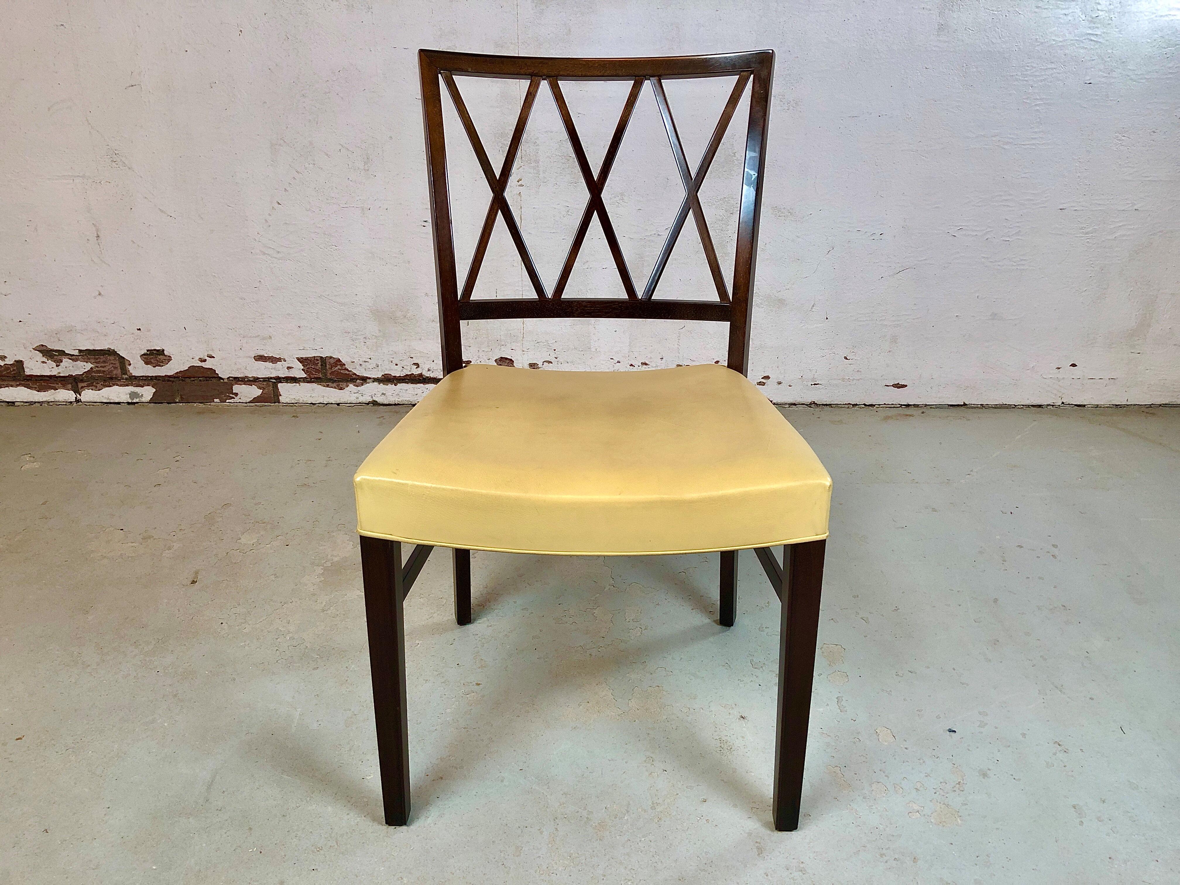 Mid-Century Modern 1940s Ten Restored Danish Ole Wanscher Customizable Mahogany Dining Chairs