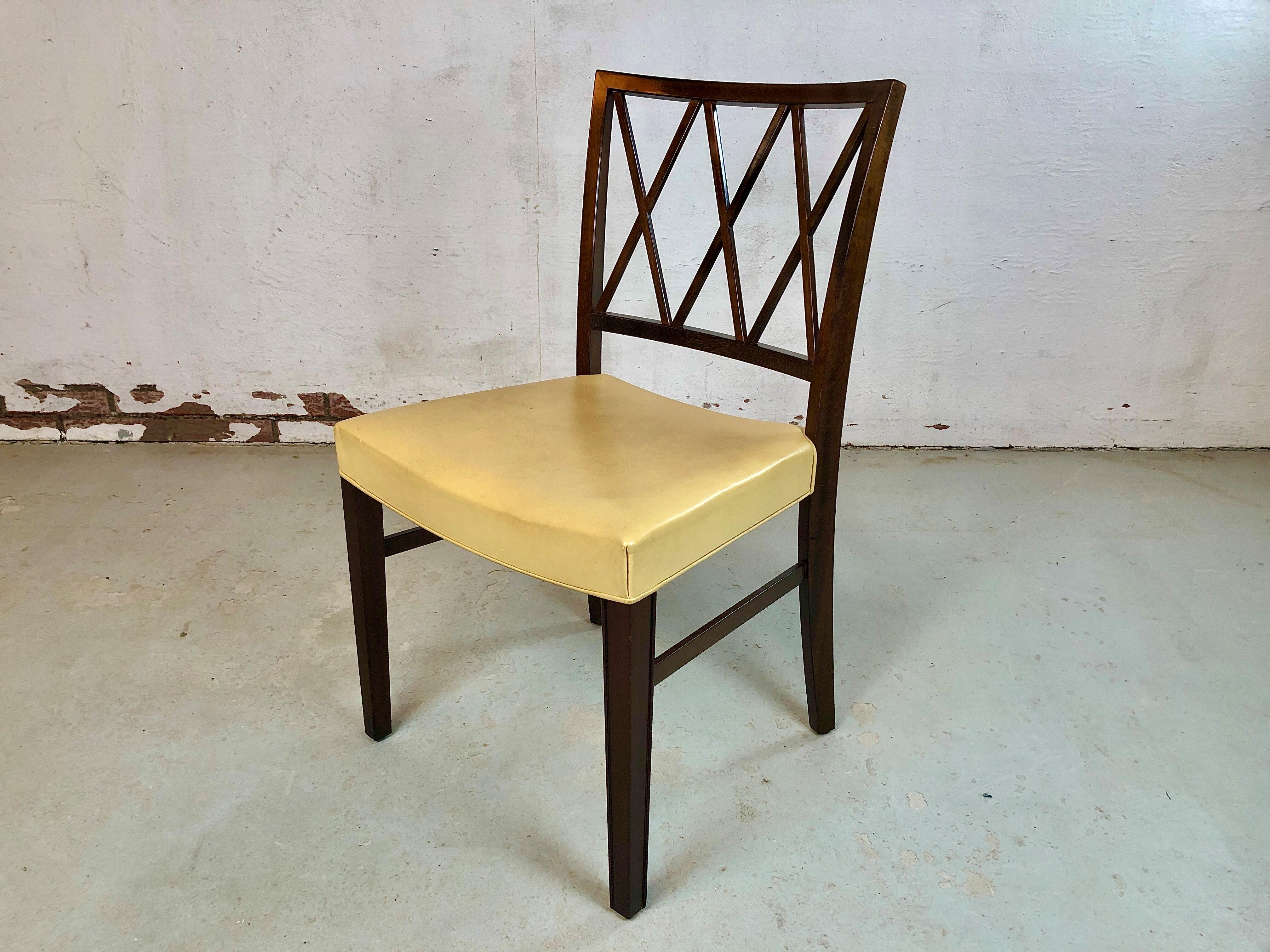 1940s Ten Restored Danish Ole Wanscher Customizable Mahogany Dining Chairs In Excellent Condition In Knebel, DK