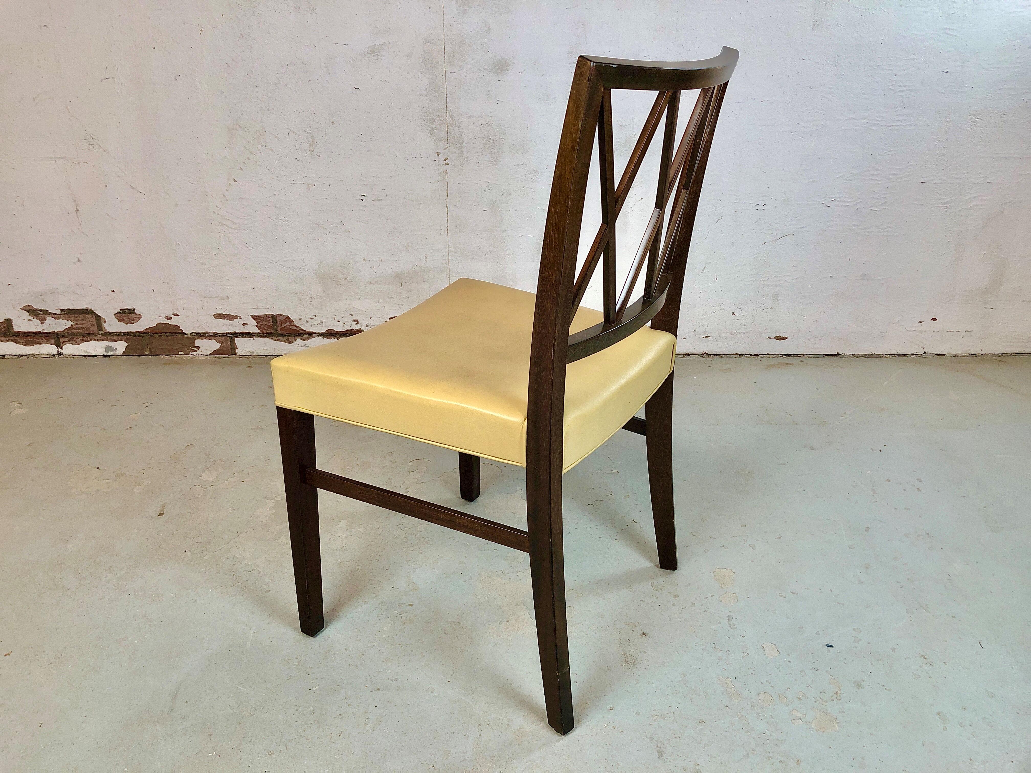 1940s Ten Restored Danish Ole Wanscher Customizable Mahogany Dining Chairs 1