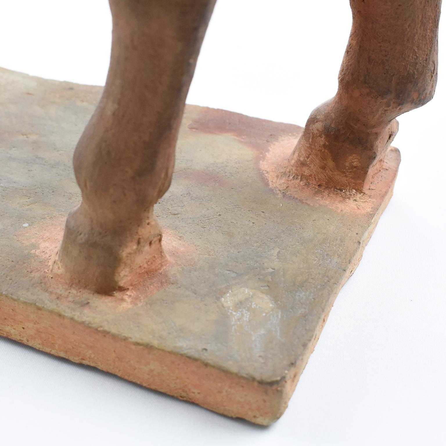 1940s Terracotta Horse Sculpture by French J. de Monpesat 13