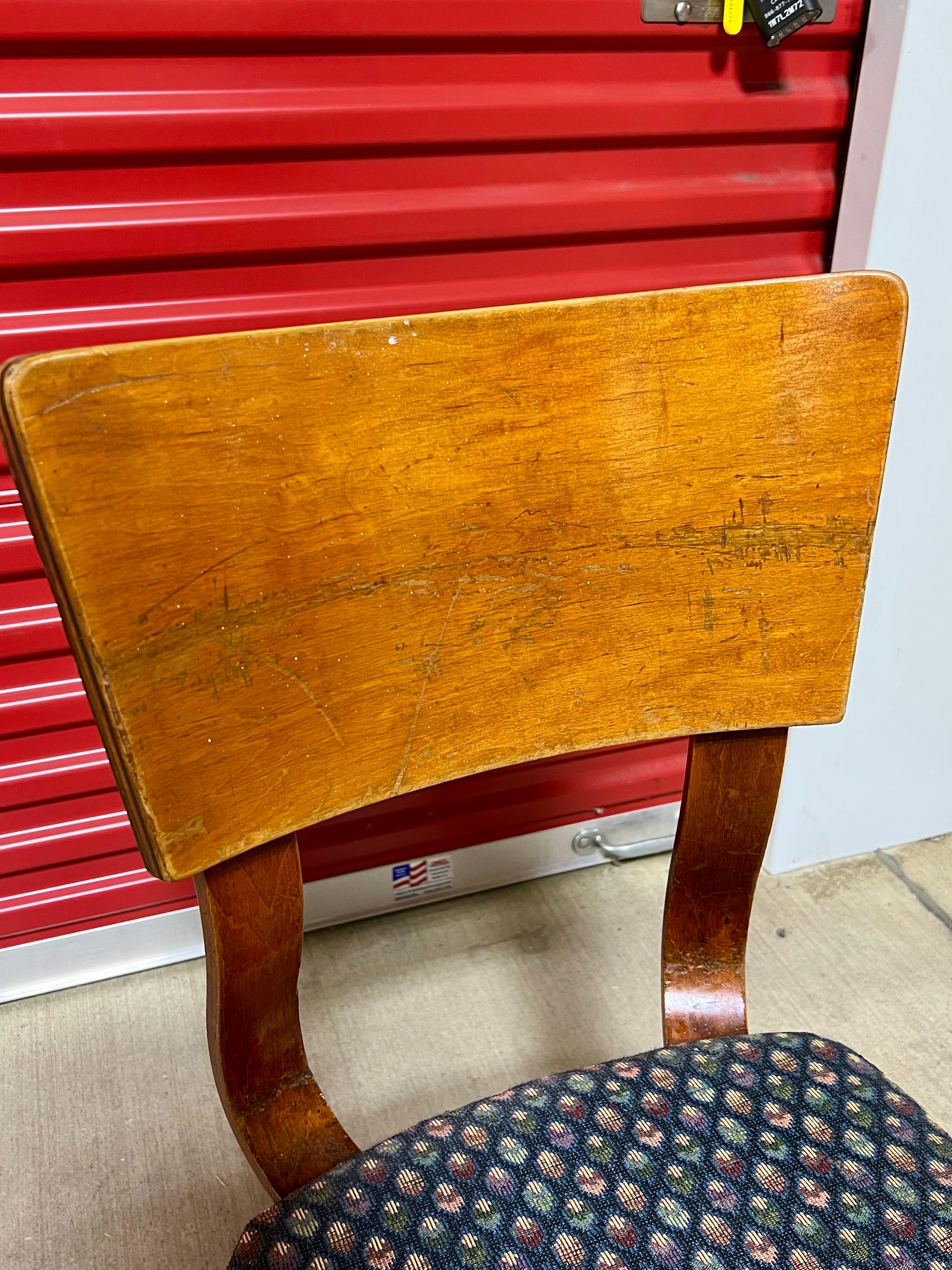 1940s Thonet 1216-S17-B1 Bent Plywood Dining Chairs Set of 7 For Sale 4