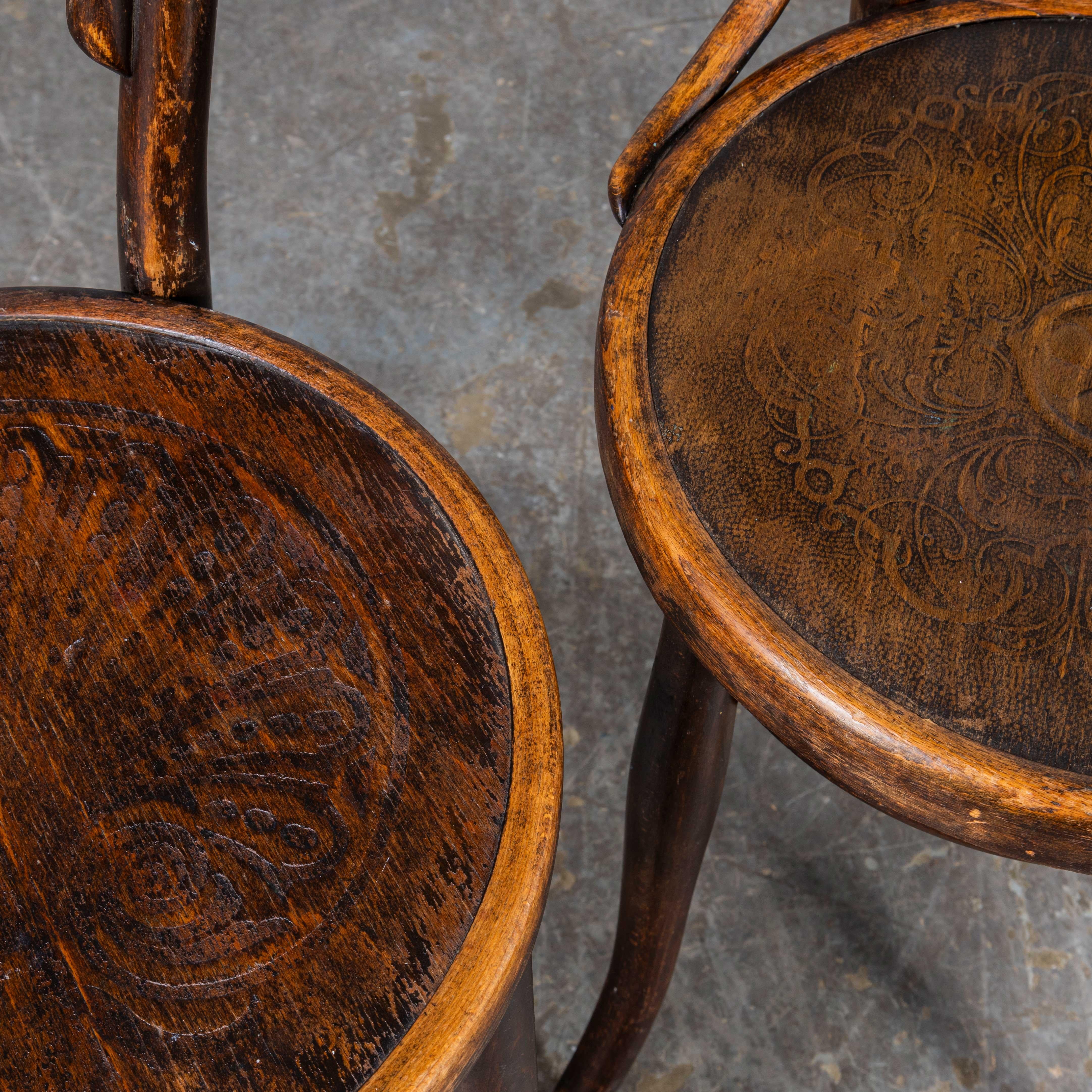 1940's Thonet Original Single Hoop Back Bentwood Chairs - Set Of Seven
1940's Thonet Original Single Hoop Back Bentwood Chairs - Set Of Seven. Founded in the early 19th Century by Michael Thonet, Thonet invented the process of steam bending wood