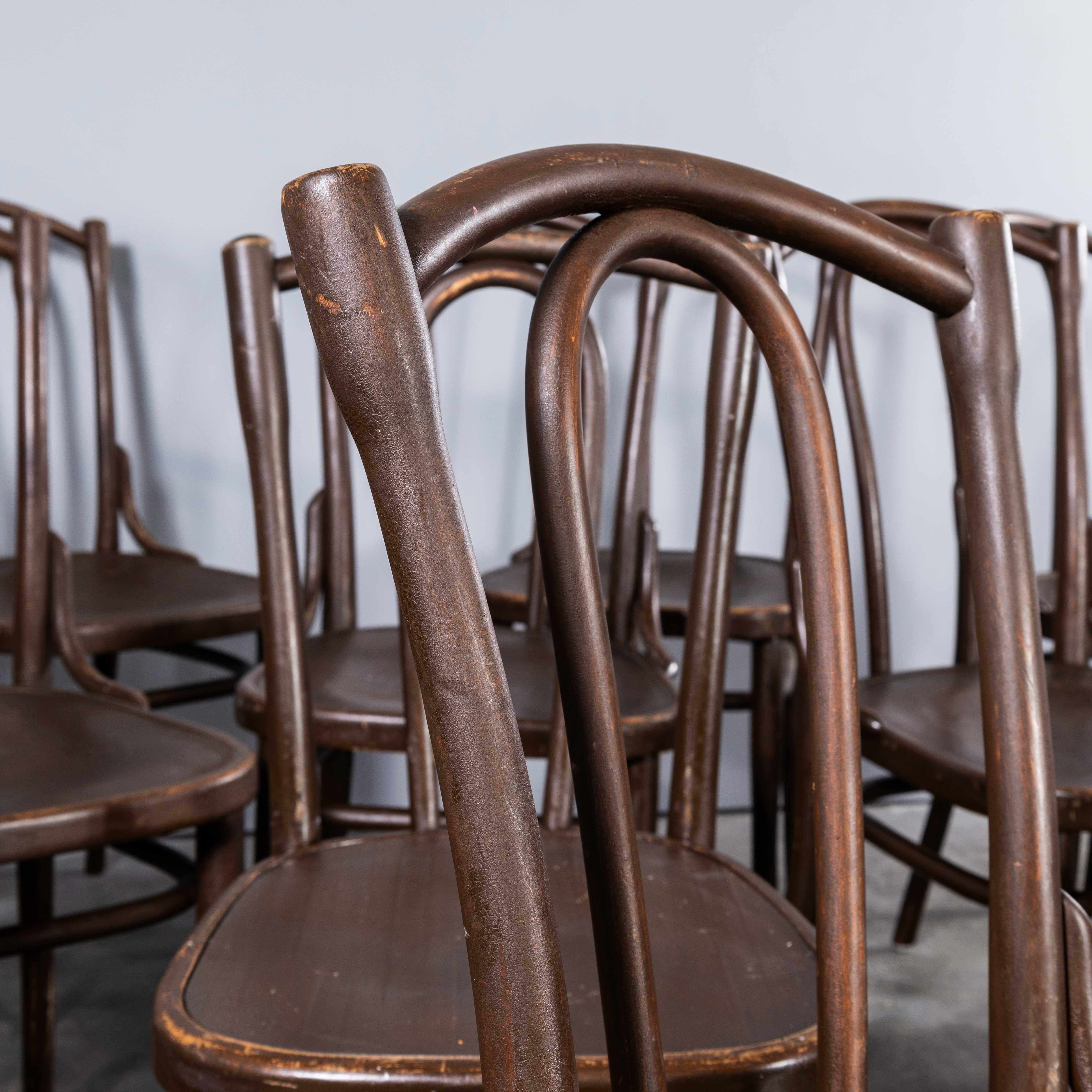 1940’s Thonet Original Single Hoop Bentwood Chairs – Set Of Seventeen
1940’s Thonet Original Single Hoop Bentwood Chairs – Set Of Seventeen. Founded in the early 19th Century by Michael Thonet, Thonet invented the process of steam bending wood under