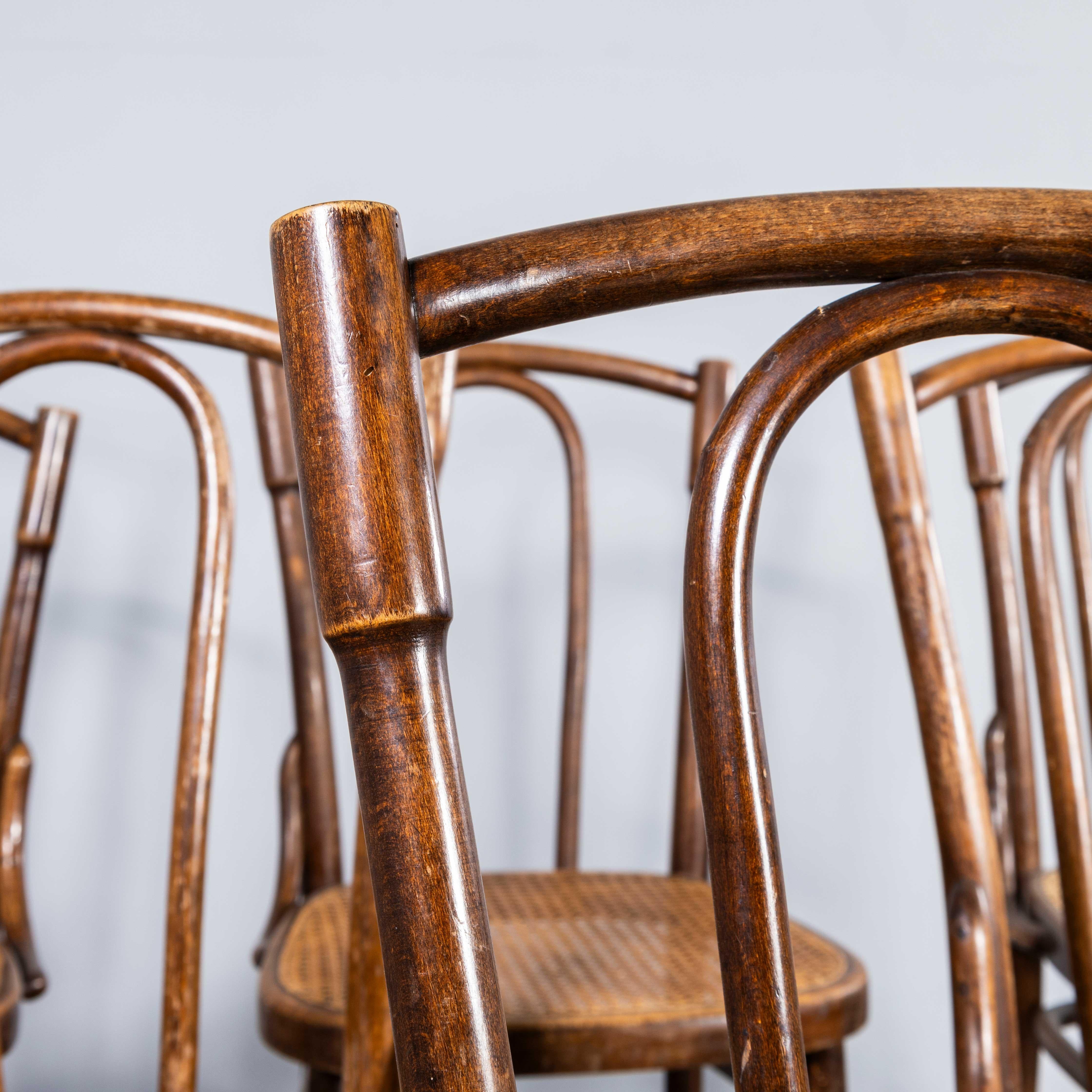 1940’s Thonet Original Single Hoop Bentwood Chairs – Set Of Six
1940’s Thonet Original Single Hoop Bentwood Chairs – Set Of Six. Founded in the early 19th Century by Michael Thonet, Thonet invented the process of steam bending wood under pressure